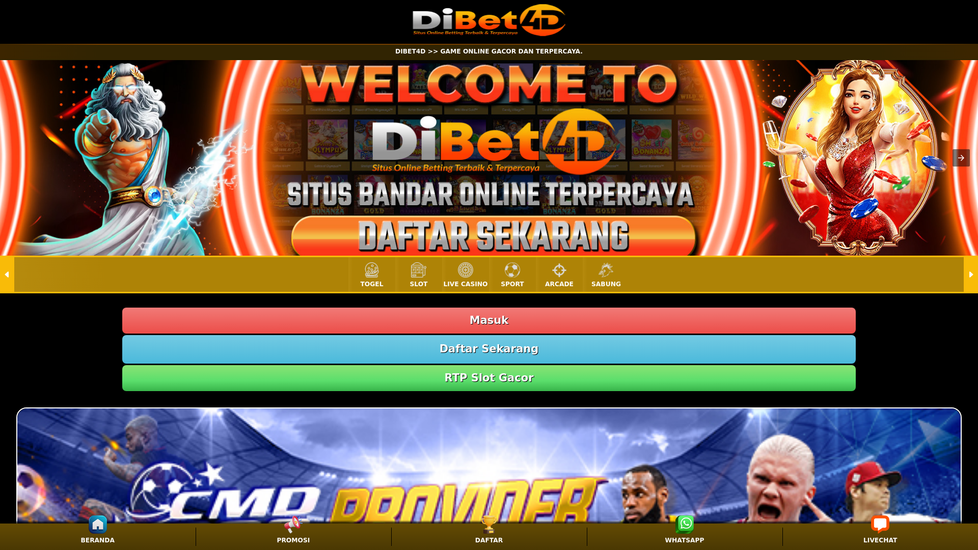 website screenshot of https://dibet4d-info.pages.dev/