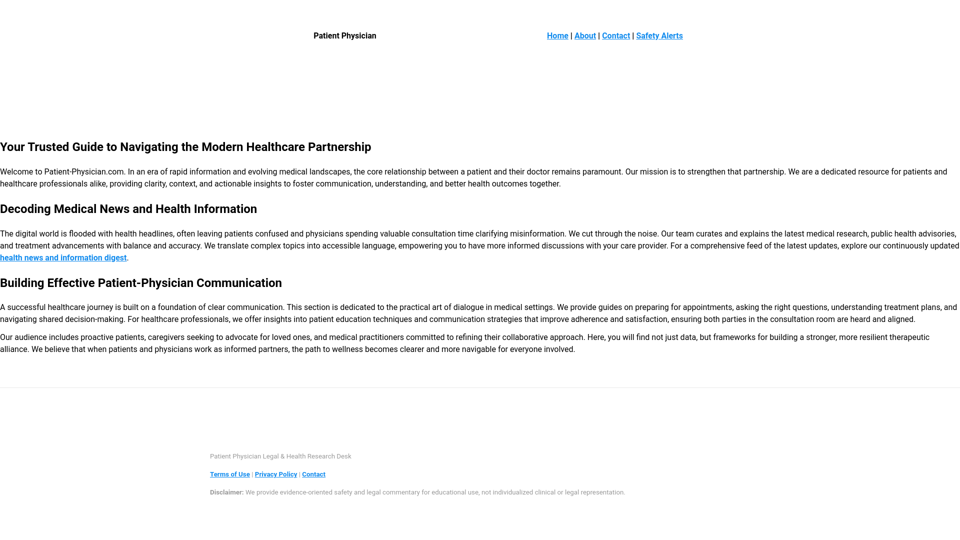 website screenshot of https://patient-physician-com.pages.dev/