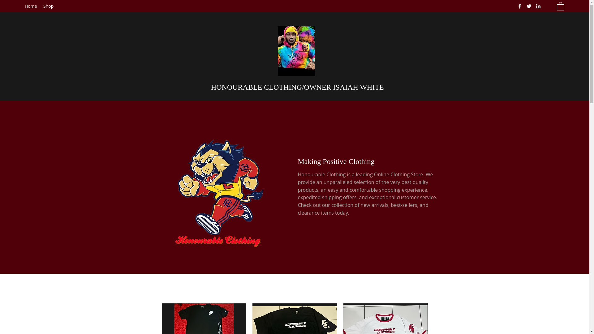 website screenshot of https://honourableclothing.com/