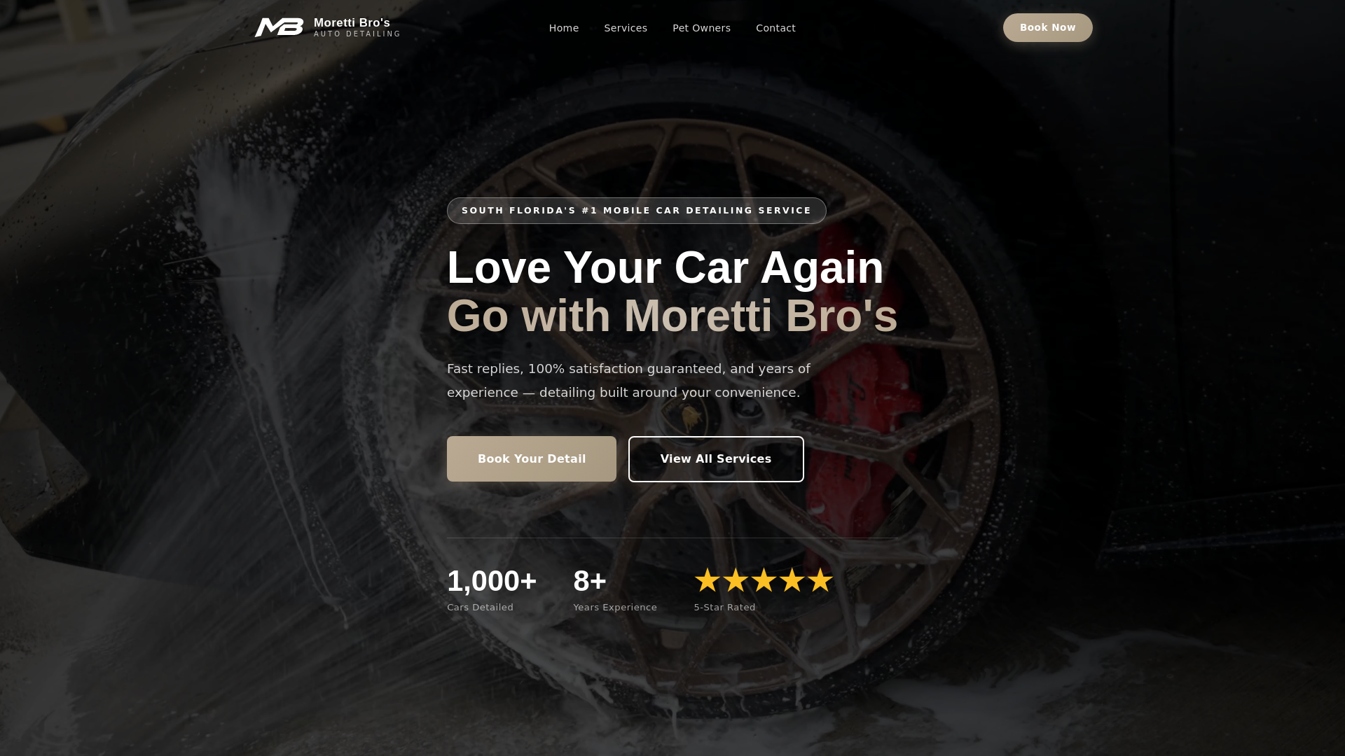 website screenshot of https://morettibros.com/