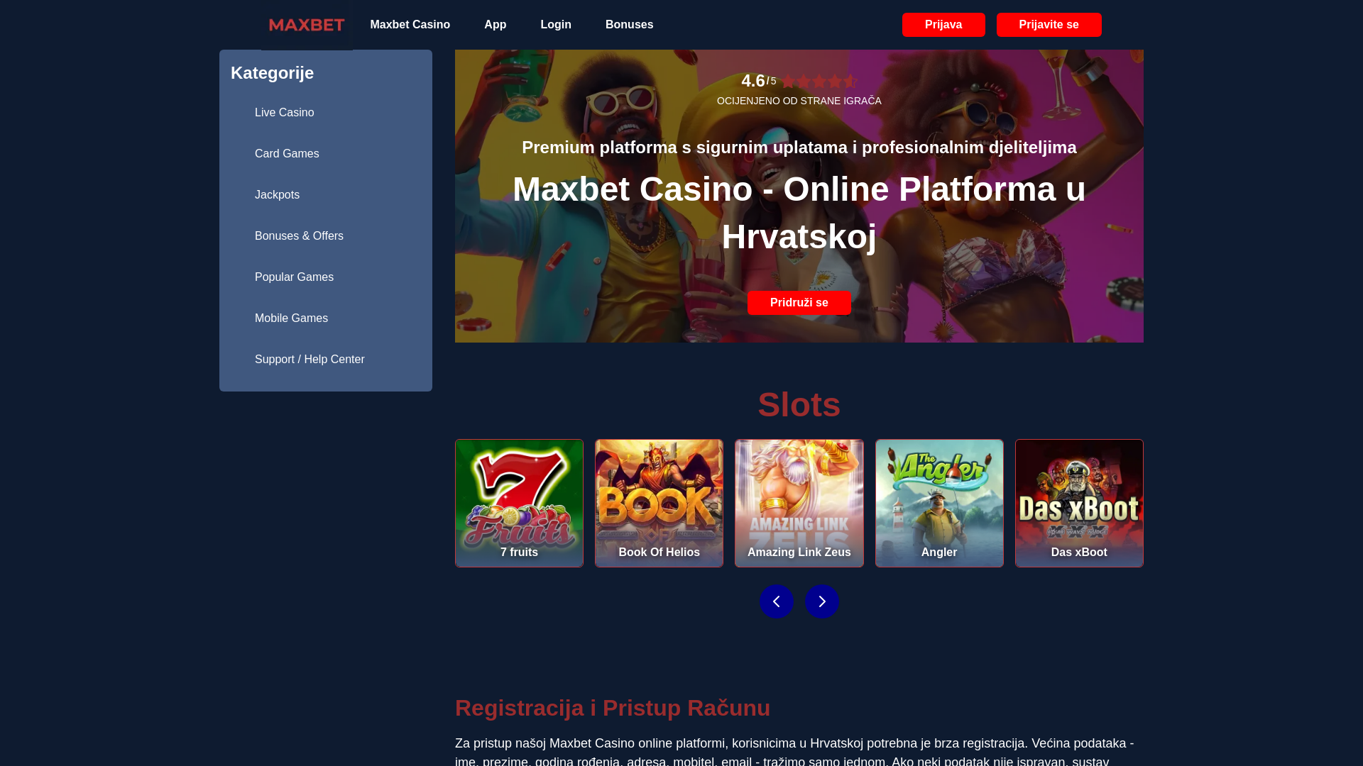website screenshot of https://maxbetcasinocroatia-com.pages.dev/