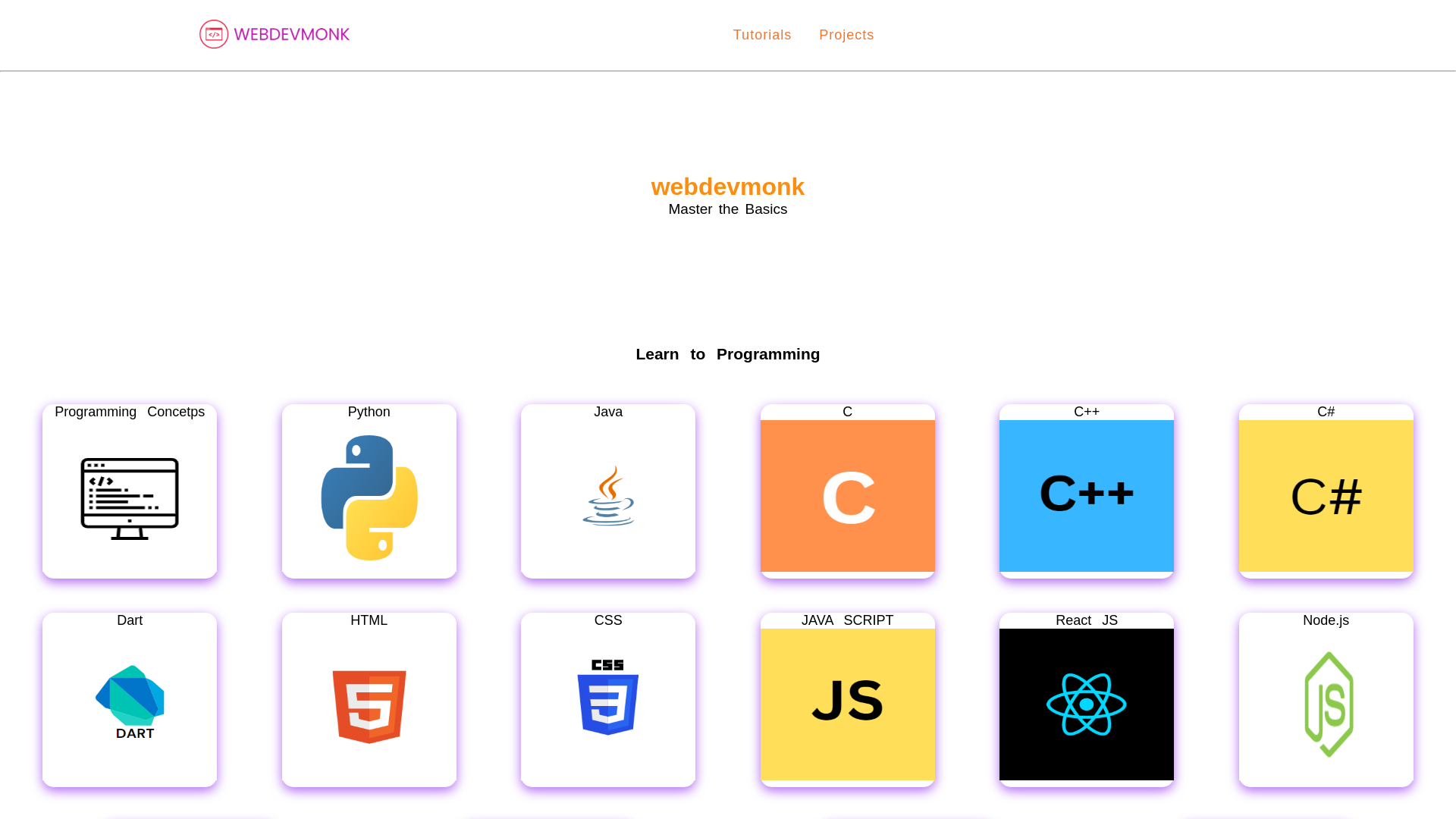 website screenshot of https://webdevmonk.pages.dev/
