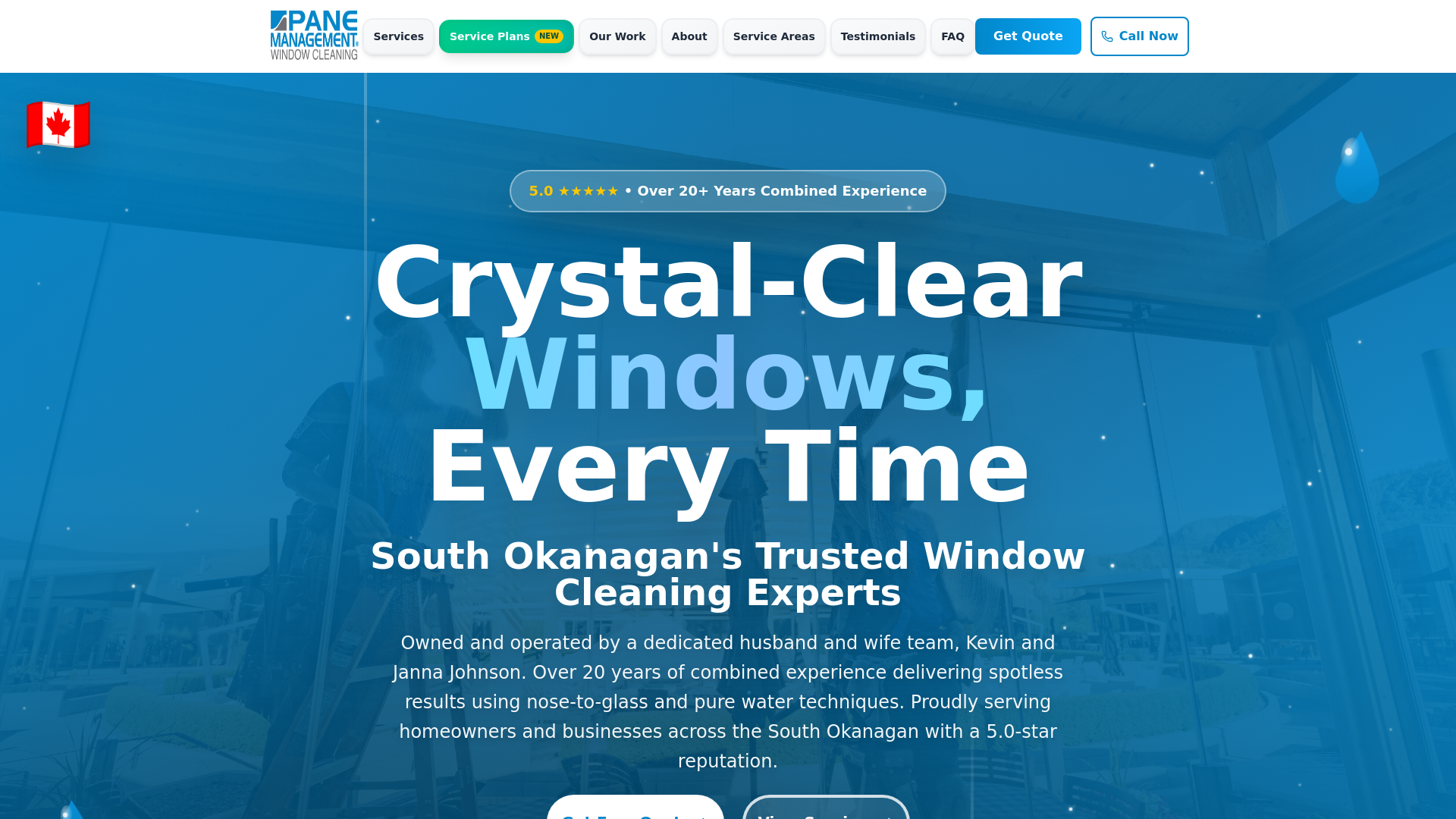 website screenshot of https://panemanagementcleaning.com