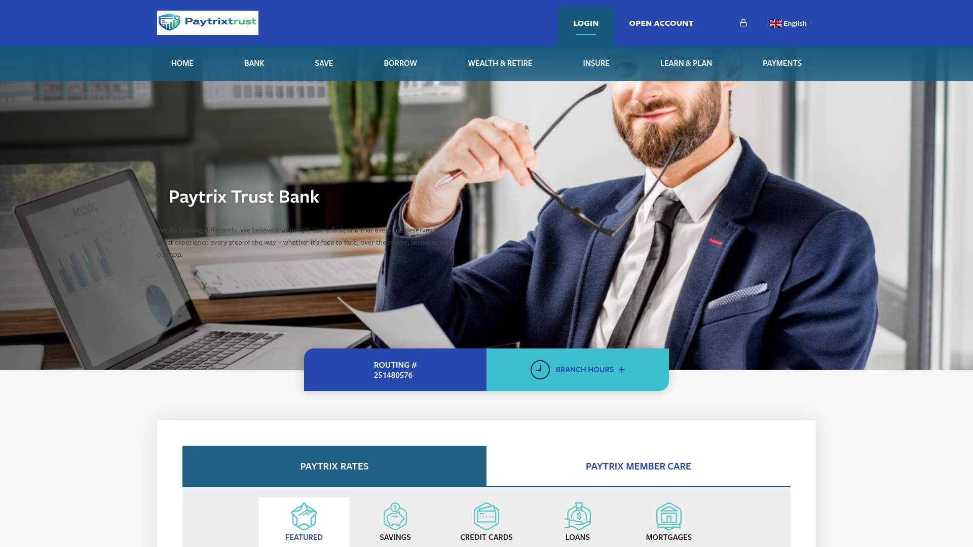 website screenshot of https://paytrixtrust.com/