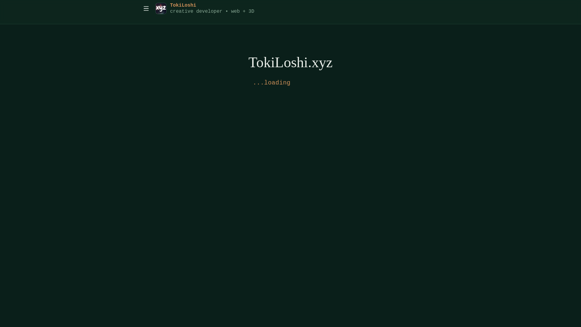 website screenshot of https://tokiloshi.xyz/