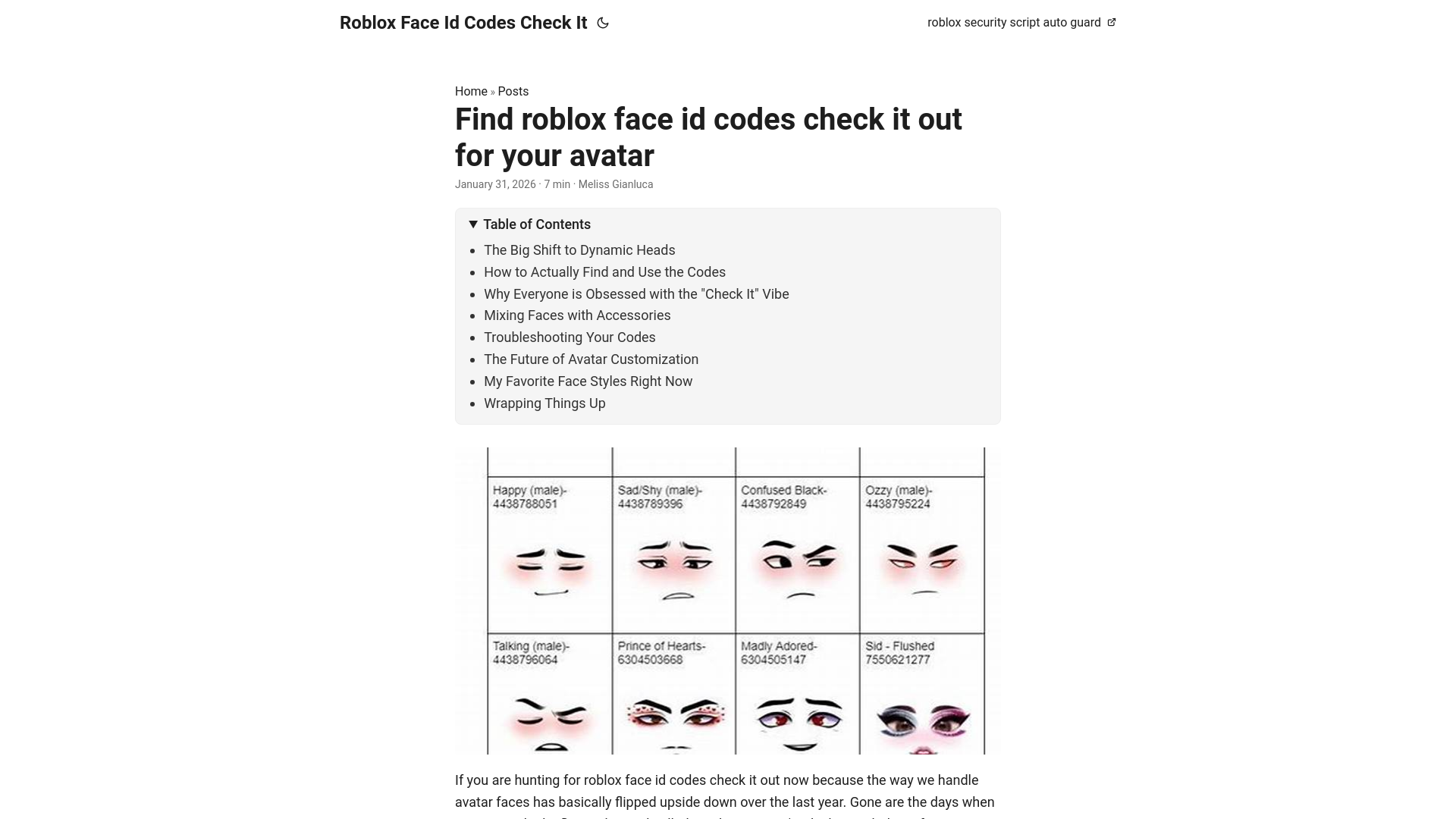 website screenshot of https://roblox-face-id-codes-check-it.pages.dev/