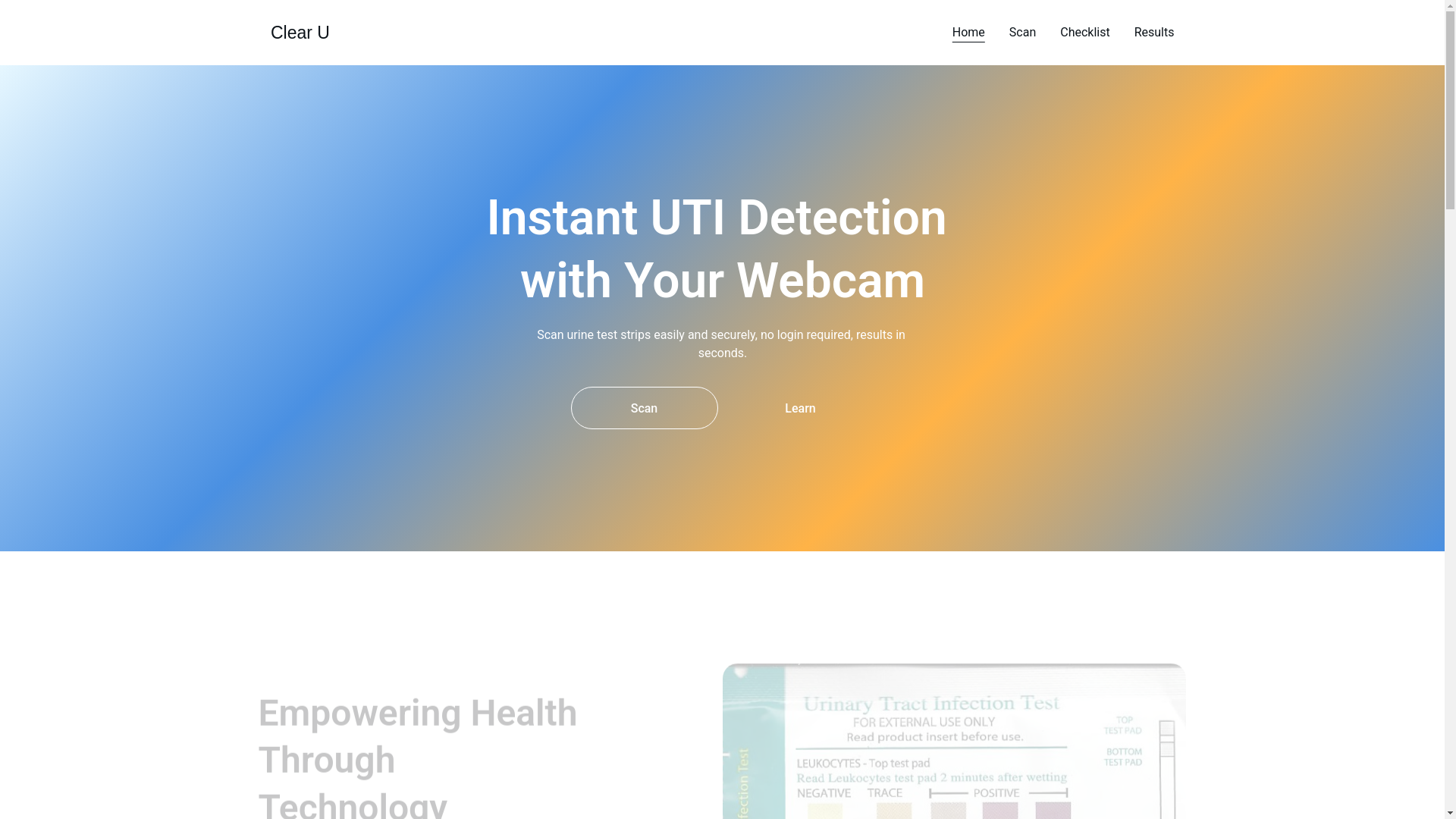 website screenshot of https://clear-u.io/