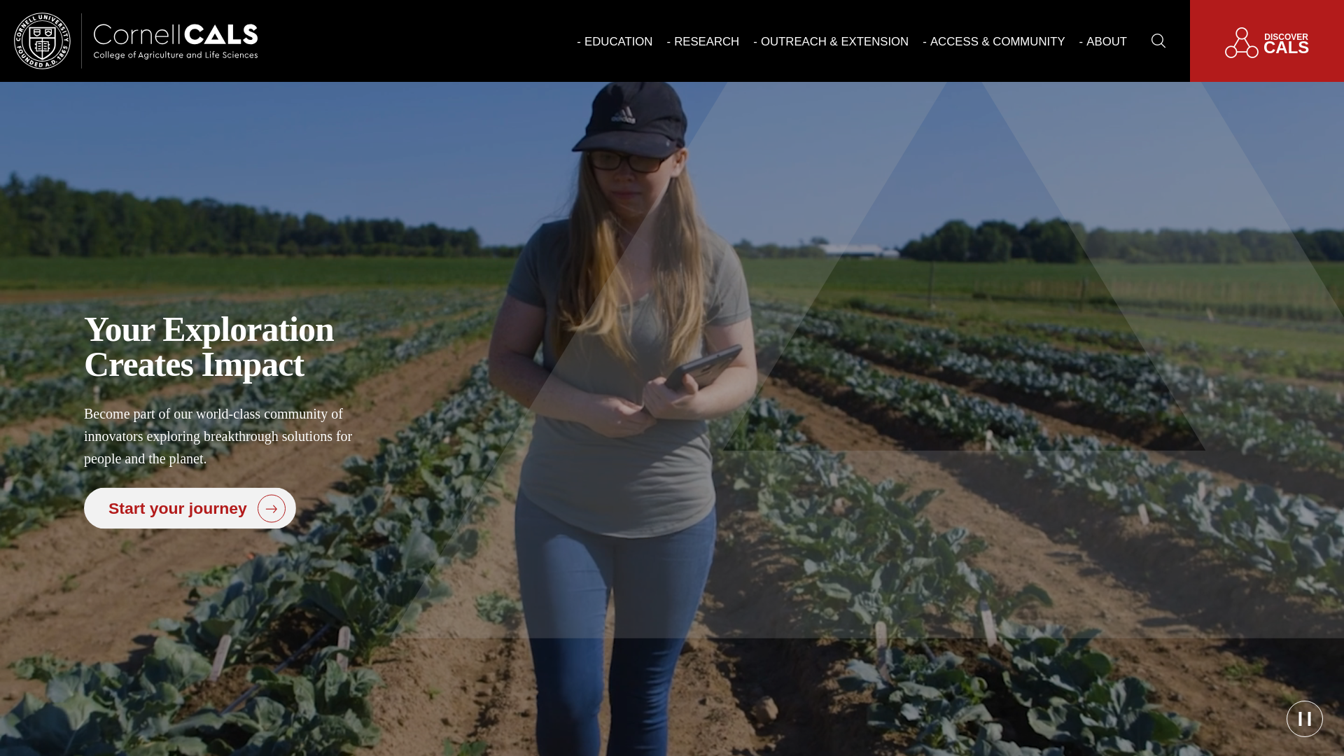 website screenshot of https://cals.cornell.edu