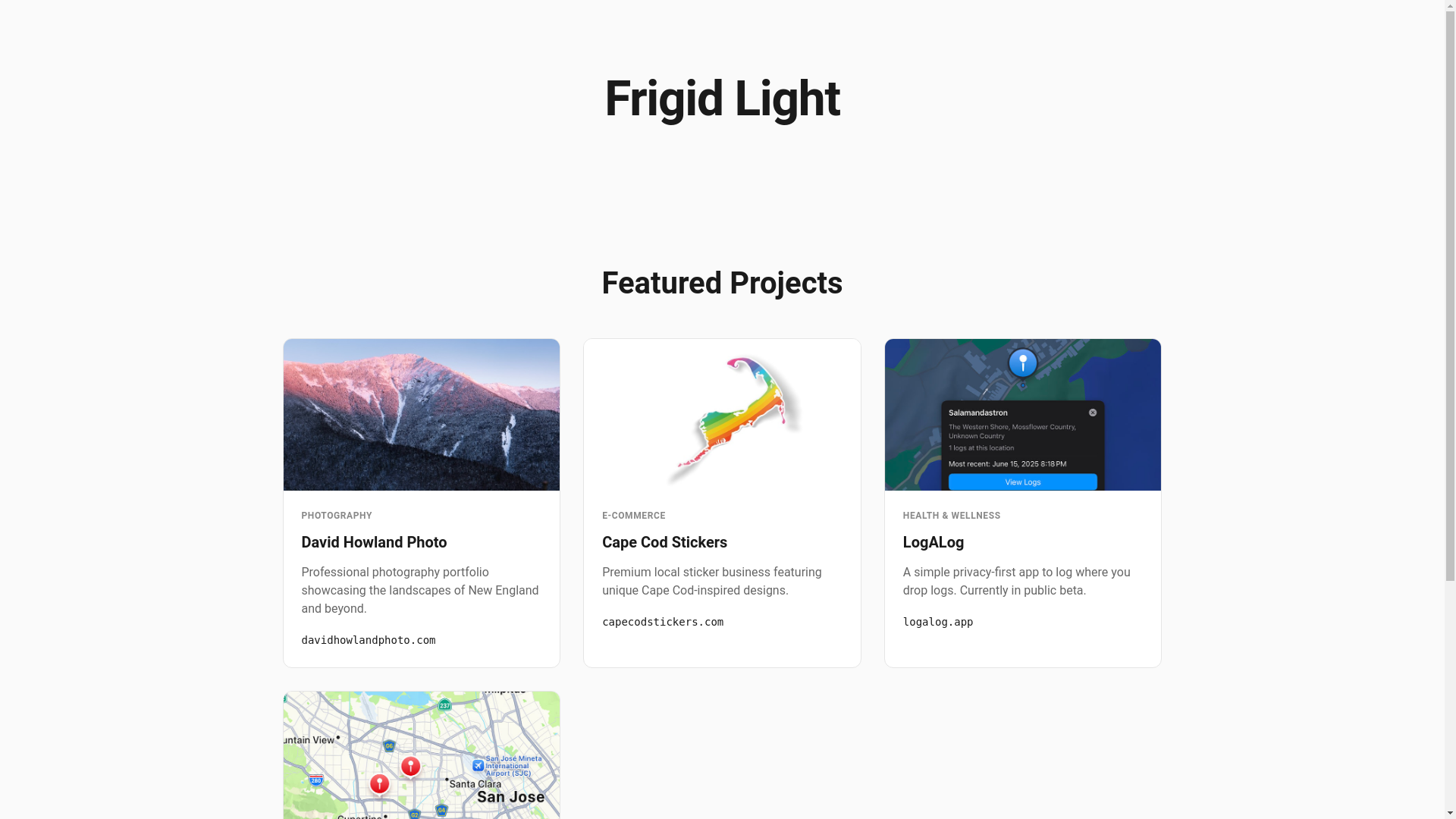 website screenshot of https://frigidlight-com.pages.dev/