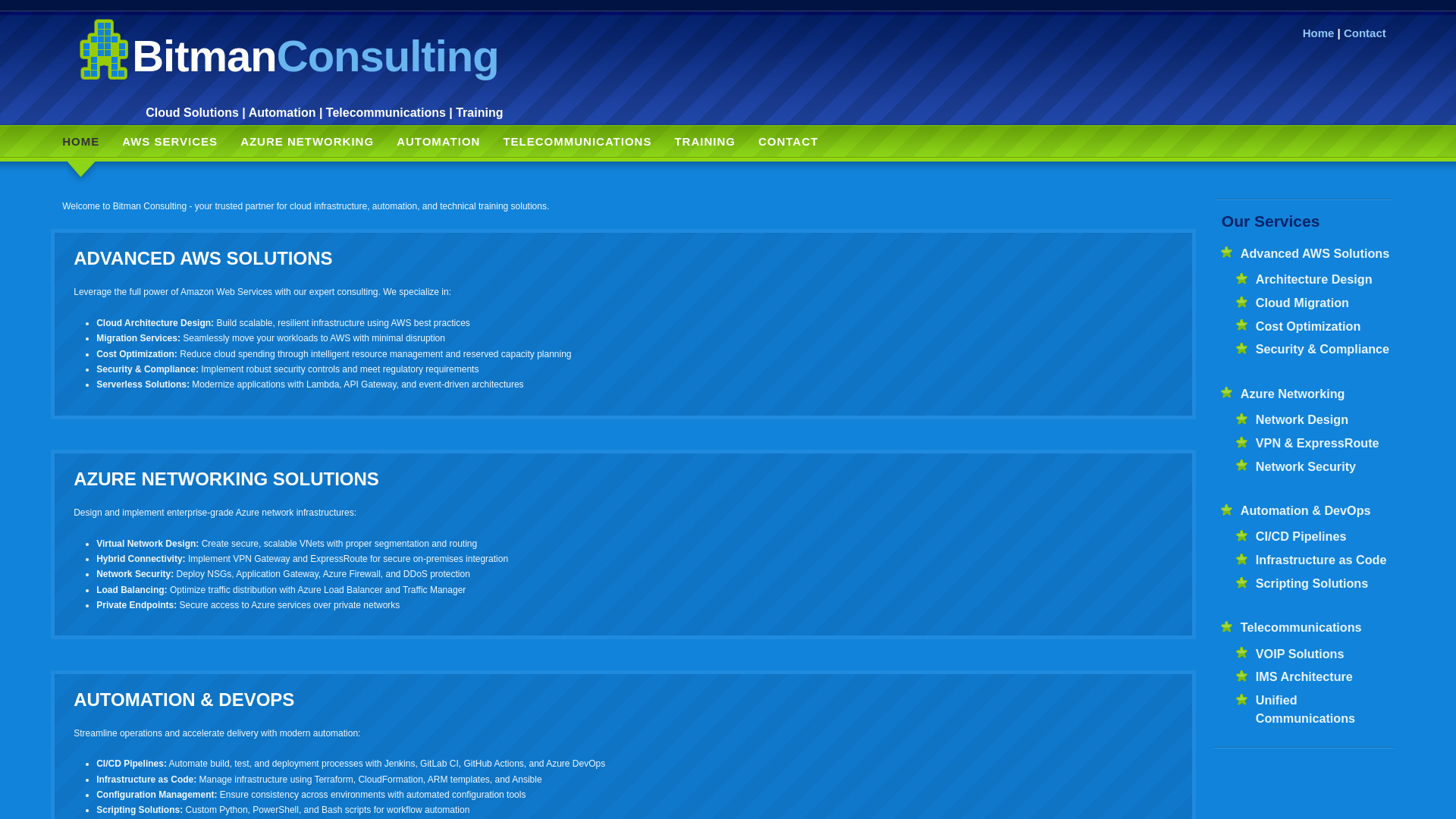 website screenshot of https://bitmanenterprises.com/