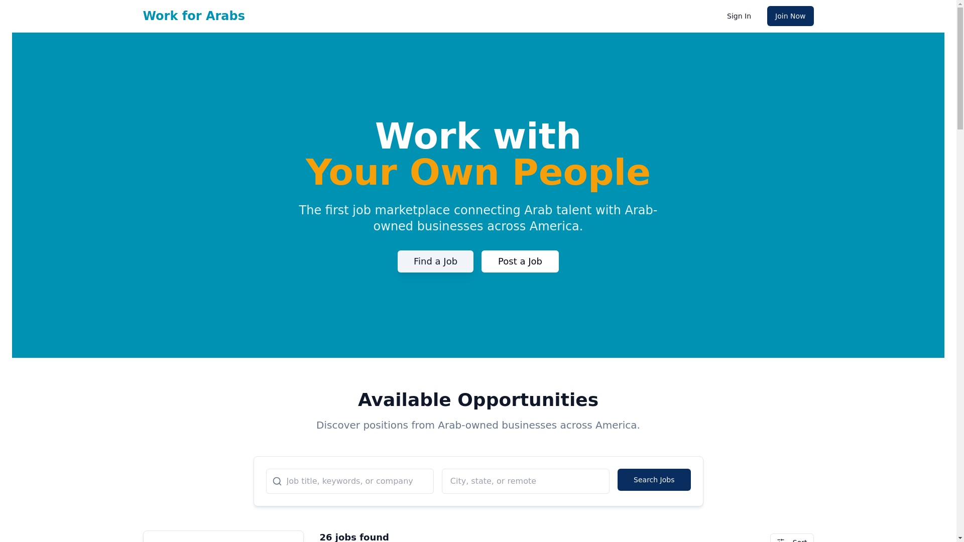 website screenshot of https://workforarabs.com/