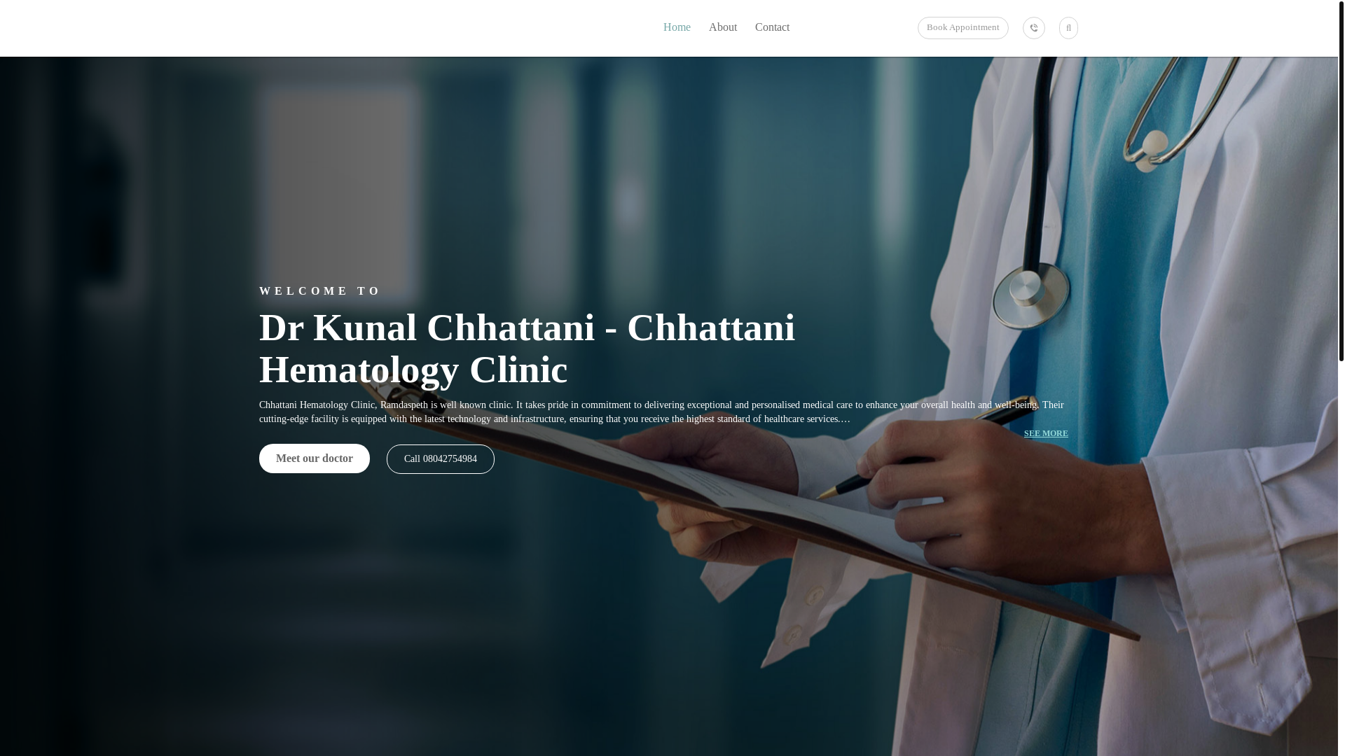 website screenshot of https://chhattanihematologyclinic.com/