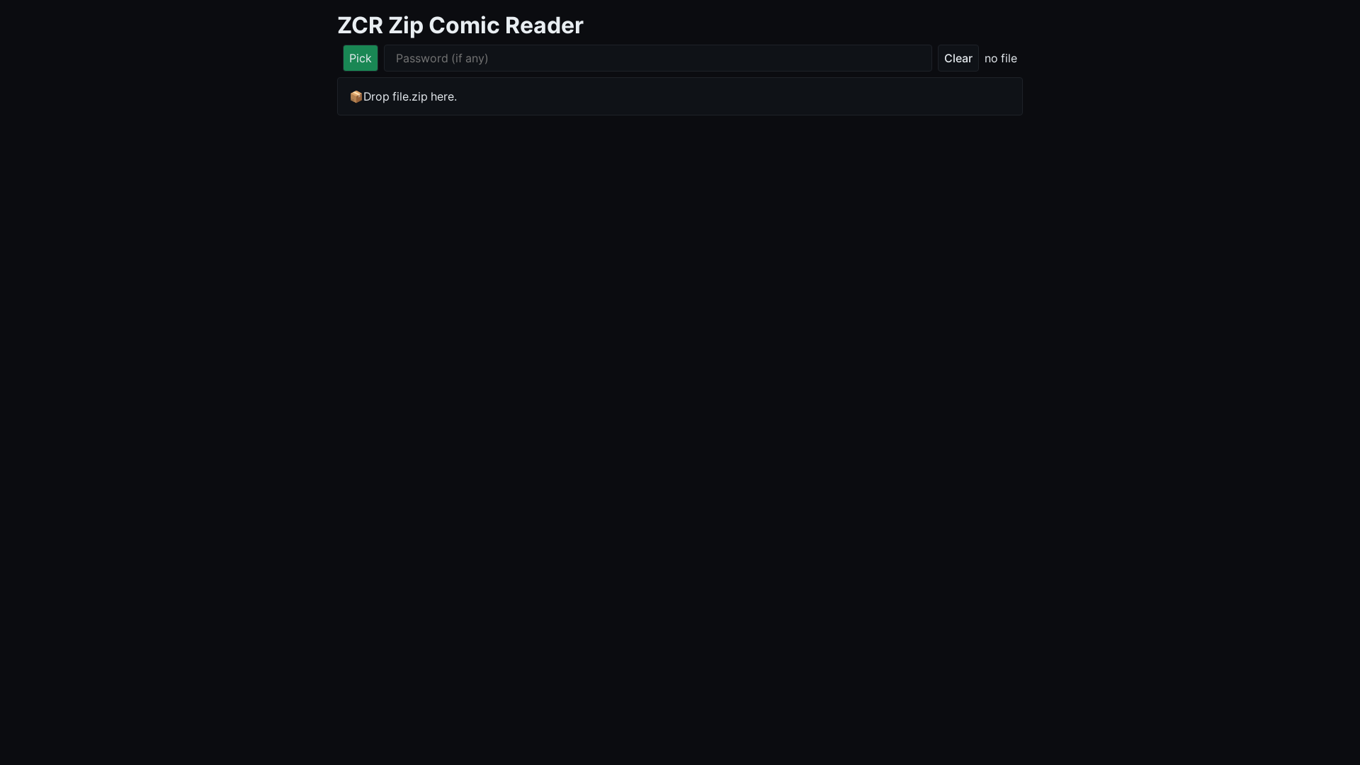 website screenshot of https://zipcomicreader.pages.dev/