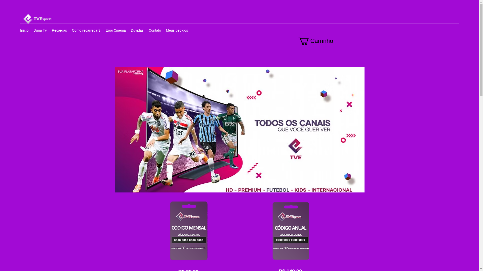 website screenshot of https://tvexpresrecargas.com/