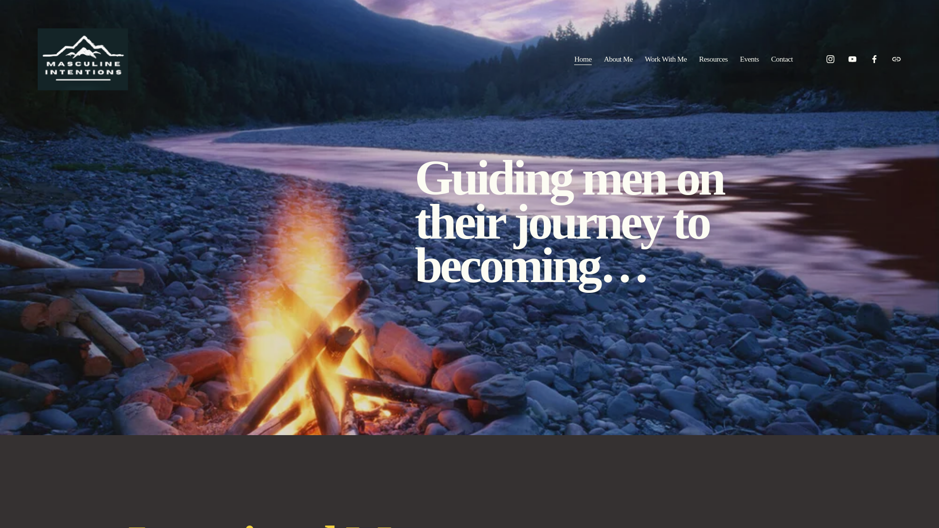 website screenshot of https://masculine-intentions.com