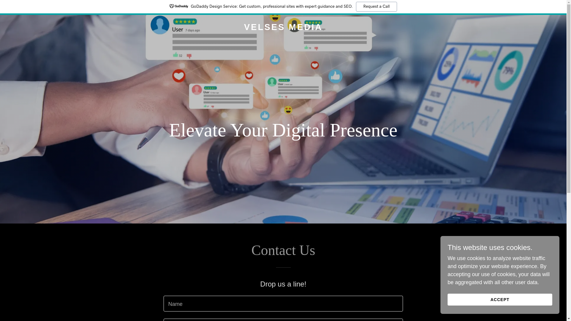 website screenshot of https://velsesmedia.com/
