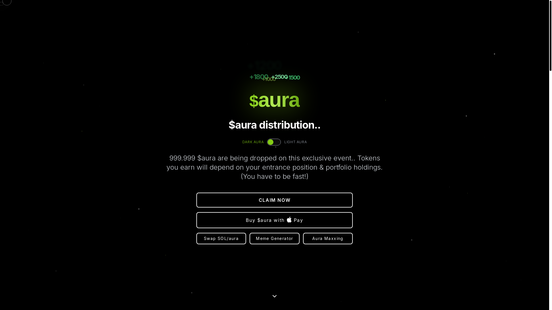 website screenshot of https://infiniteaura.io/