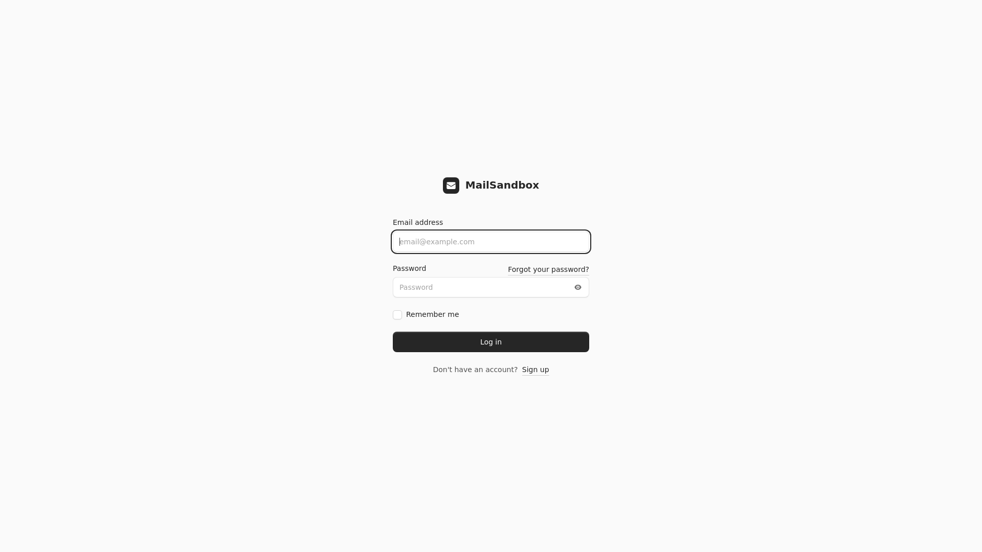 website screenshot of https://mailsandbox.nl/