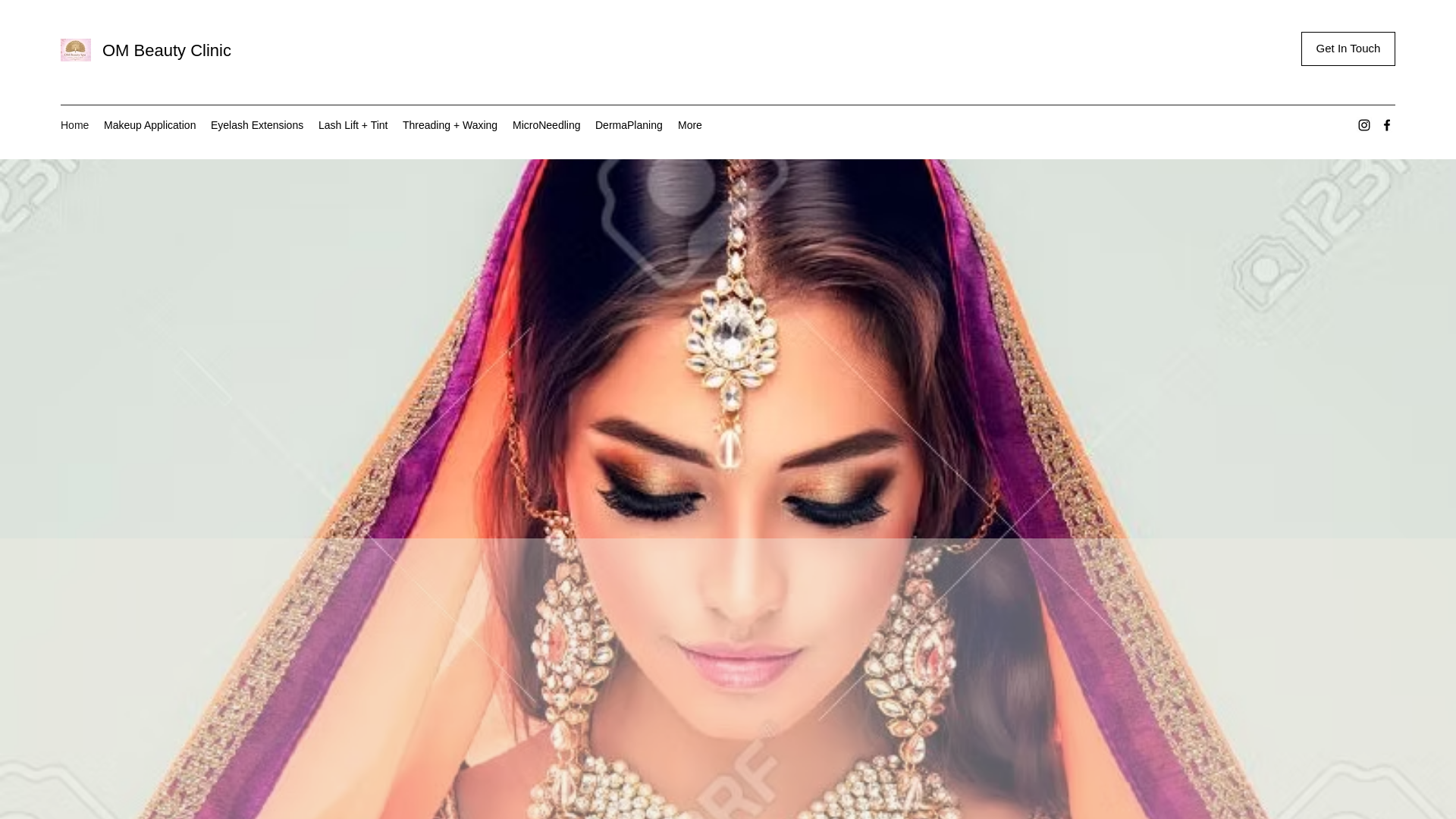 website screenshot of https://ombeautyclinic.ca/