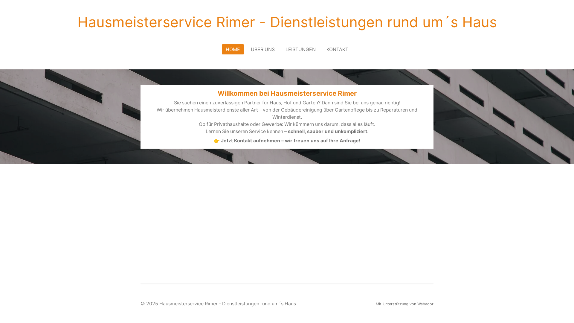 website screenshot of https://hausmeisterservicerimer.de/