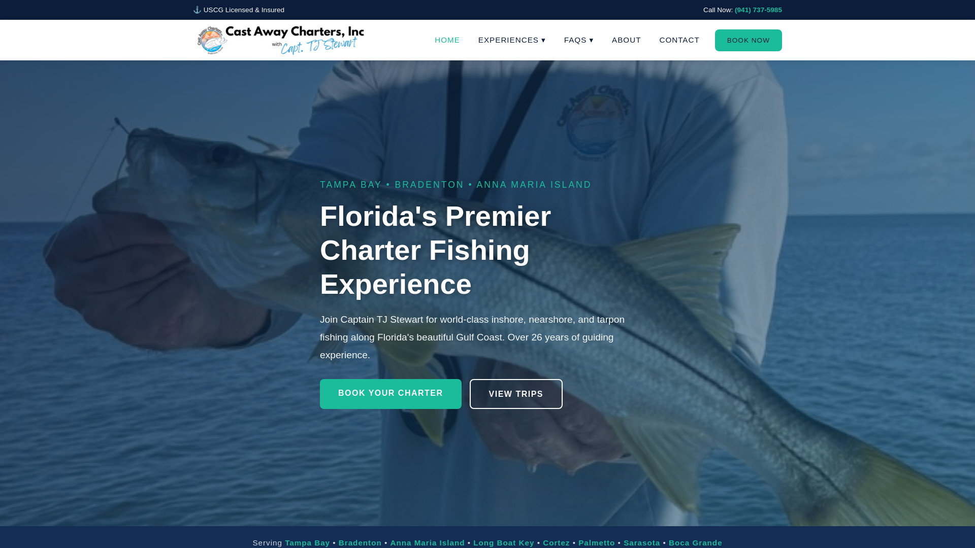 website screenshot of https://castawaycharters-www.pages.dev/