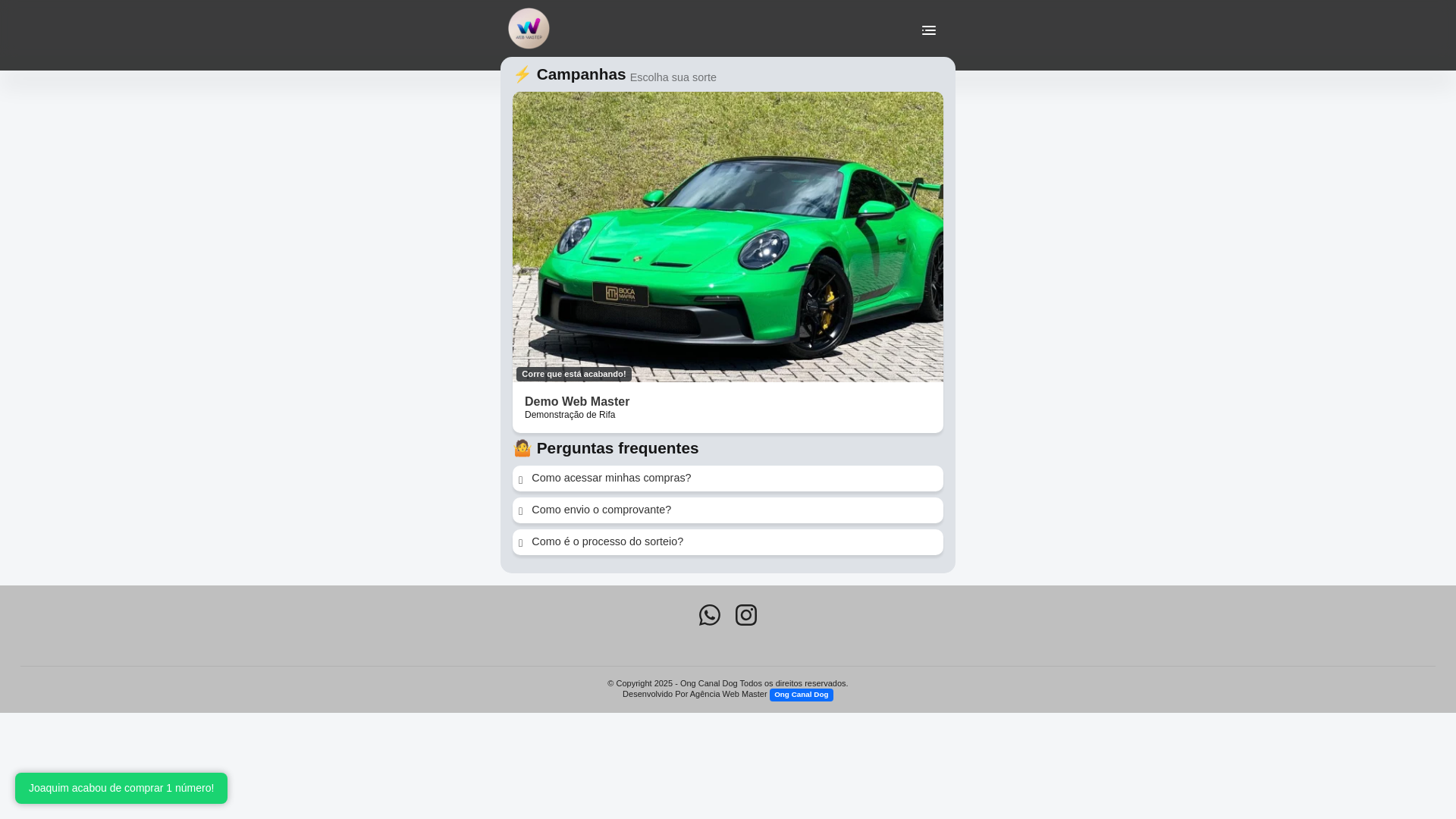 website screenshot of https://ongcanaldog.com.br/