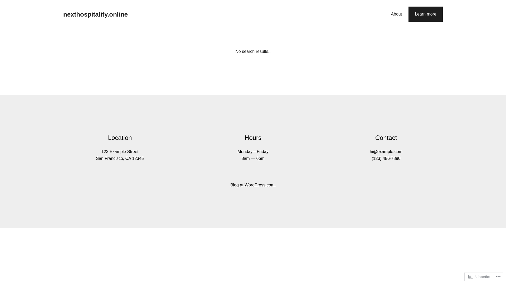 website screenshot of https://nexthospitality.online