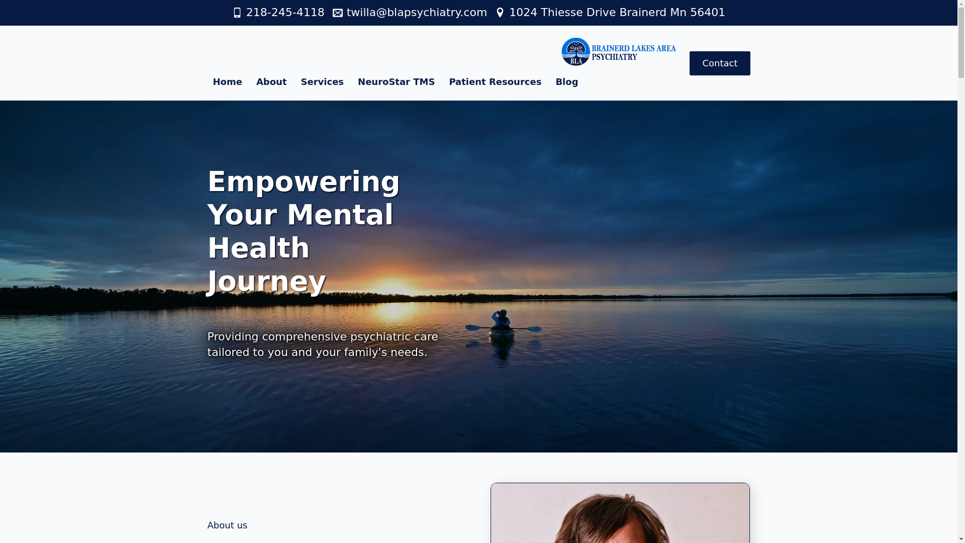 website screenshot of https://blapsychiatry.net/