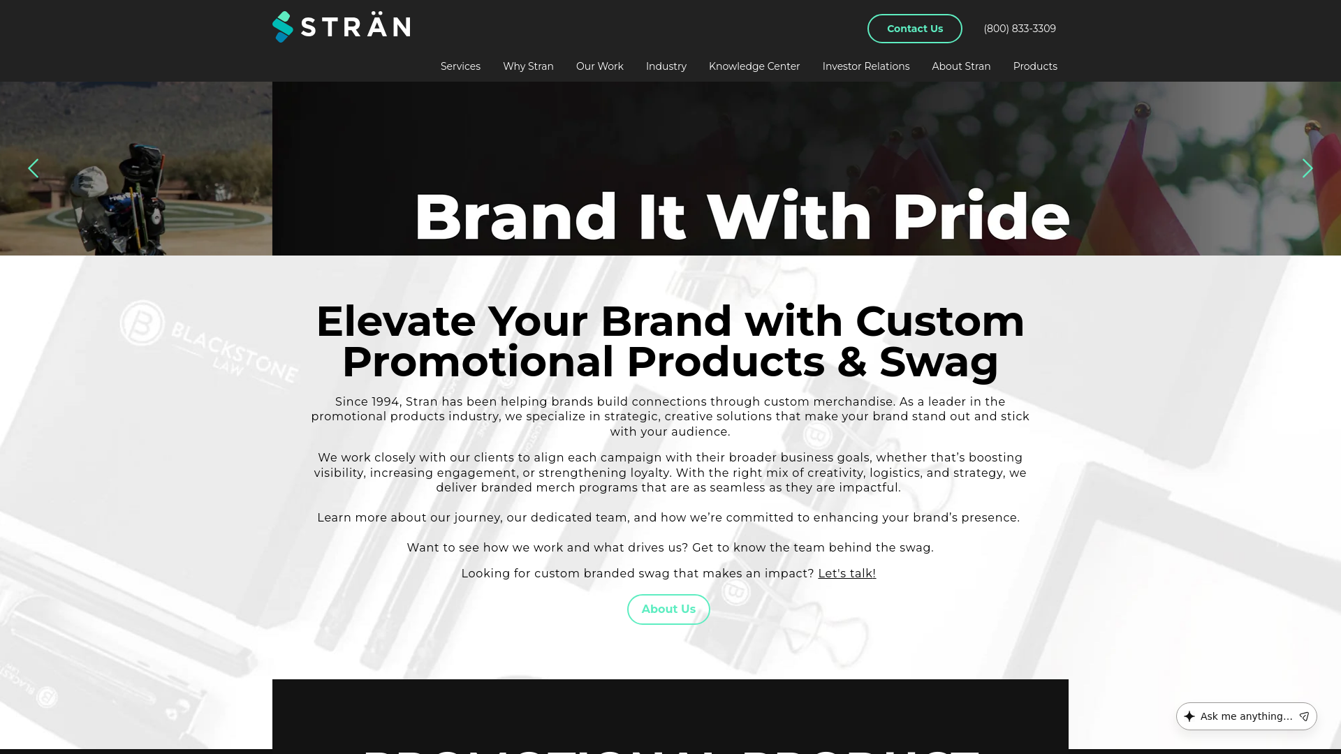 website screenshot of https://www.stran.com/