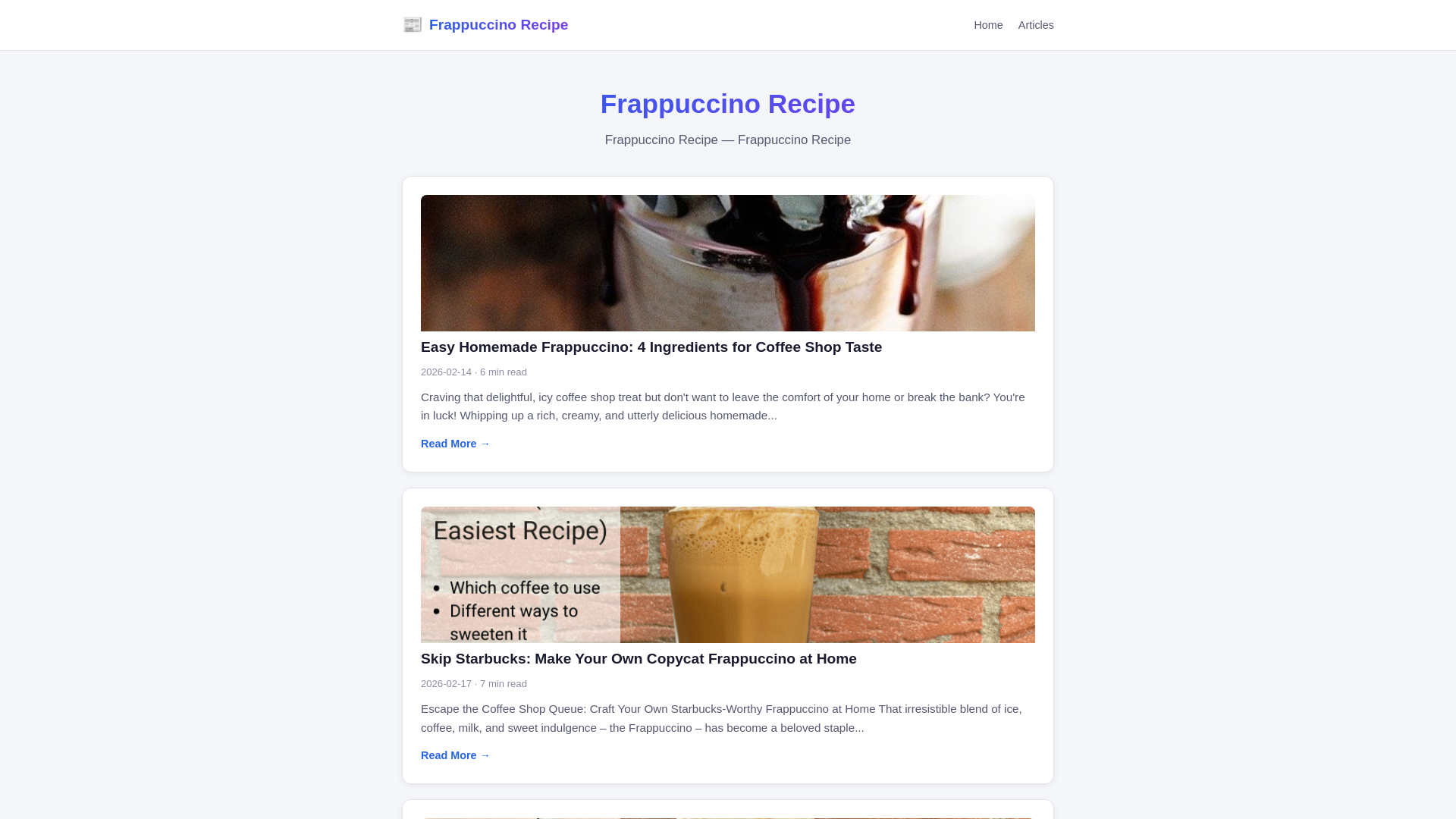 website screenshot of https://frappuccino-recipe.pages.dev/