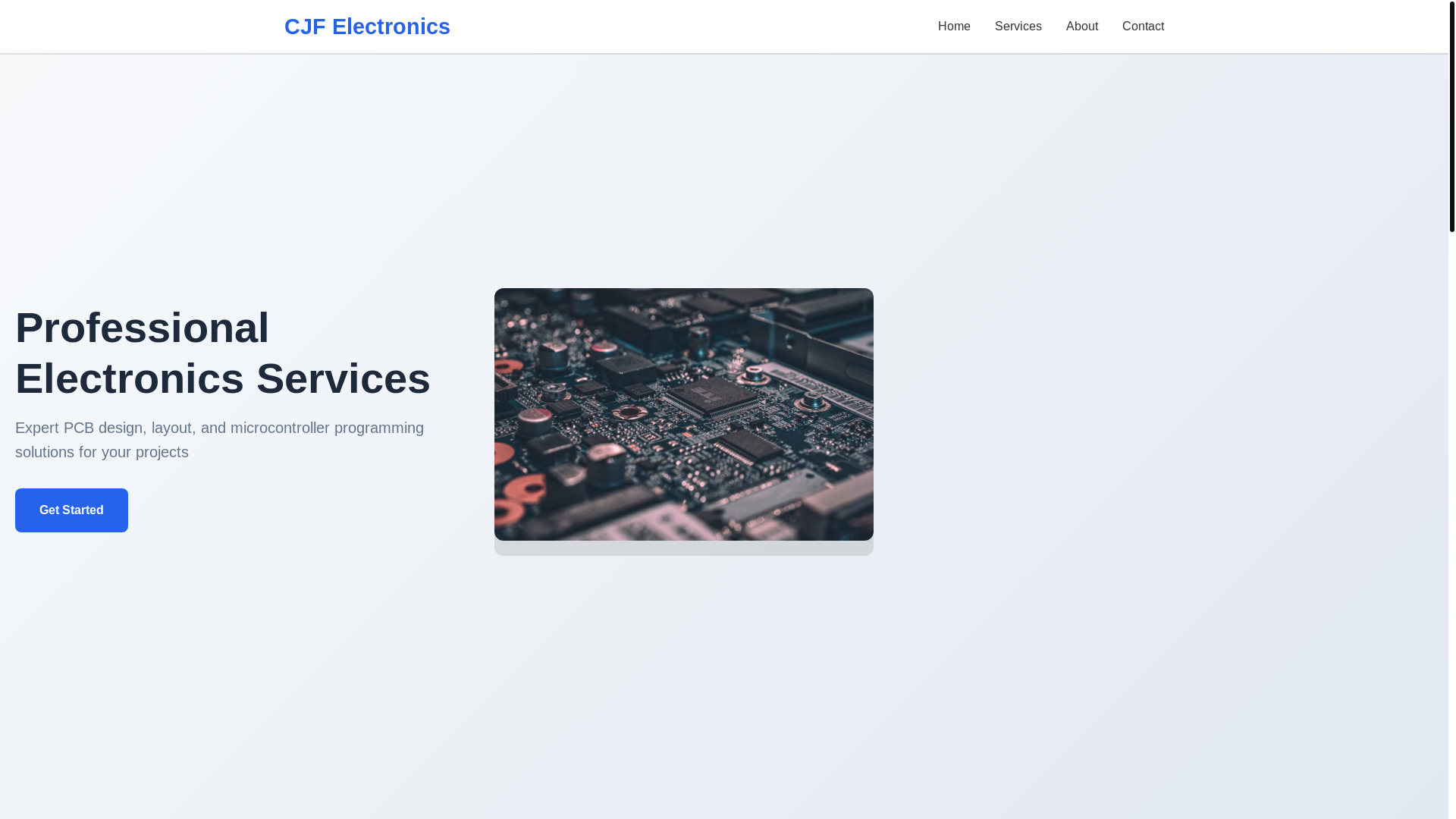 website screenshot of https://cjfelectronics.com/