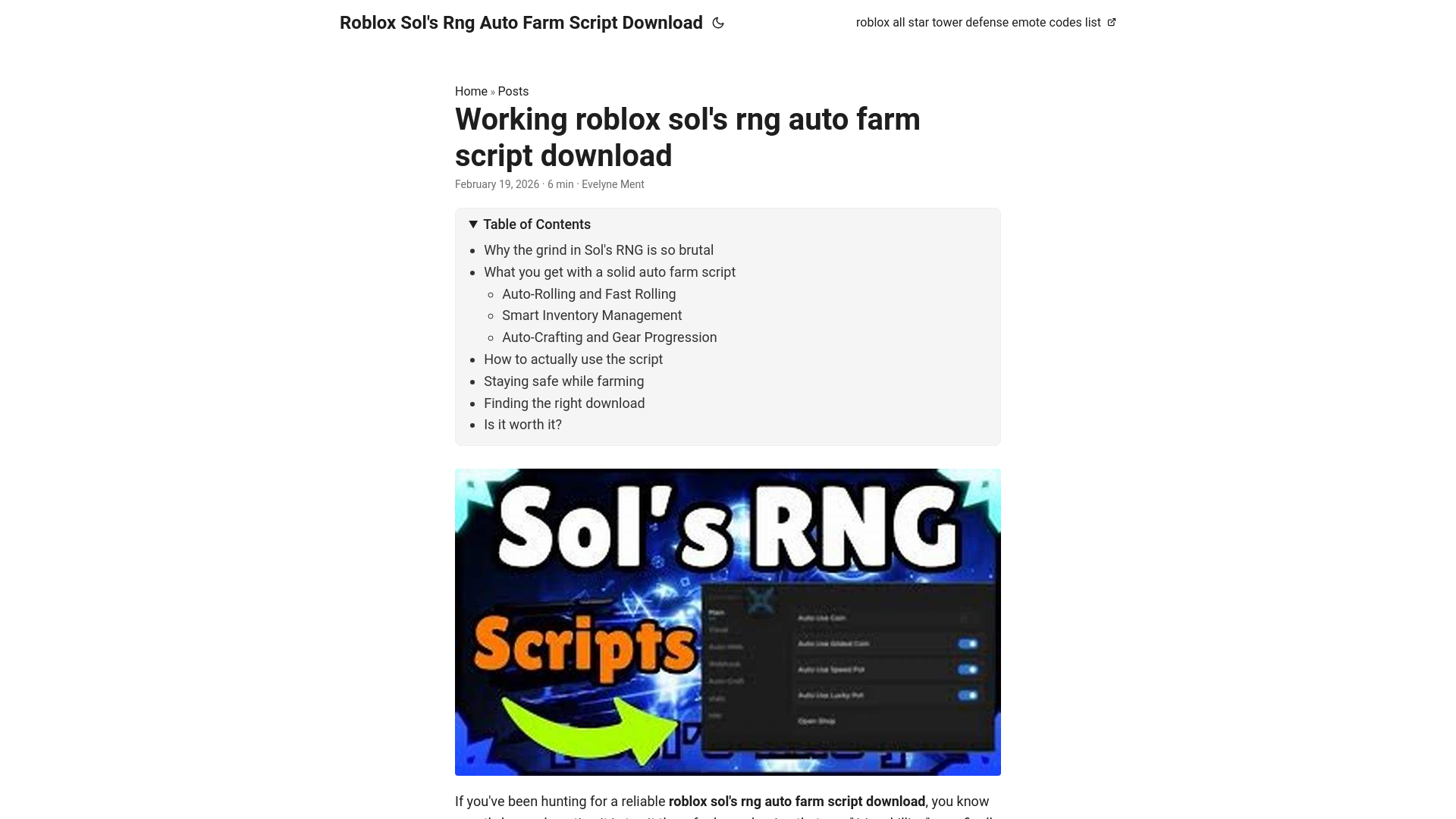 website screenshot of https://roblox-sols-rng-auto-farm-script-download.pages.dev/