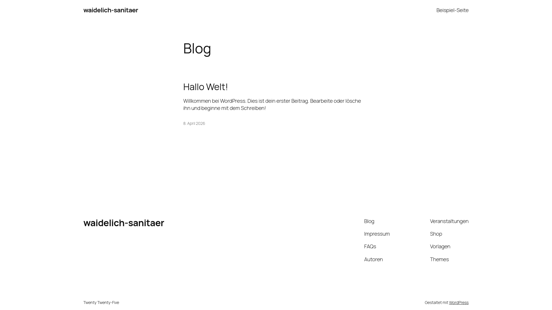 website screenshot of https://waidelich-sanitaer.de/