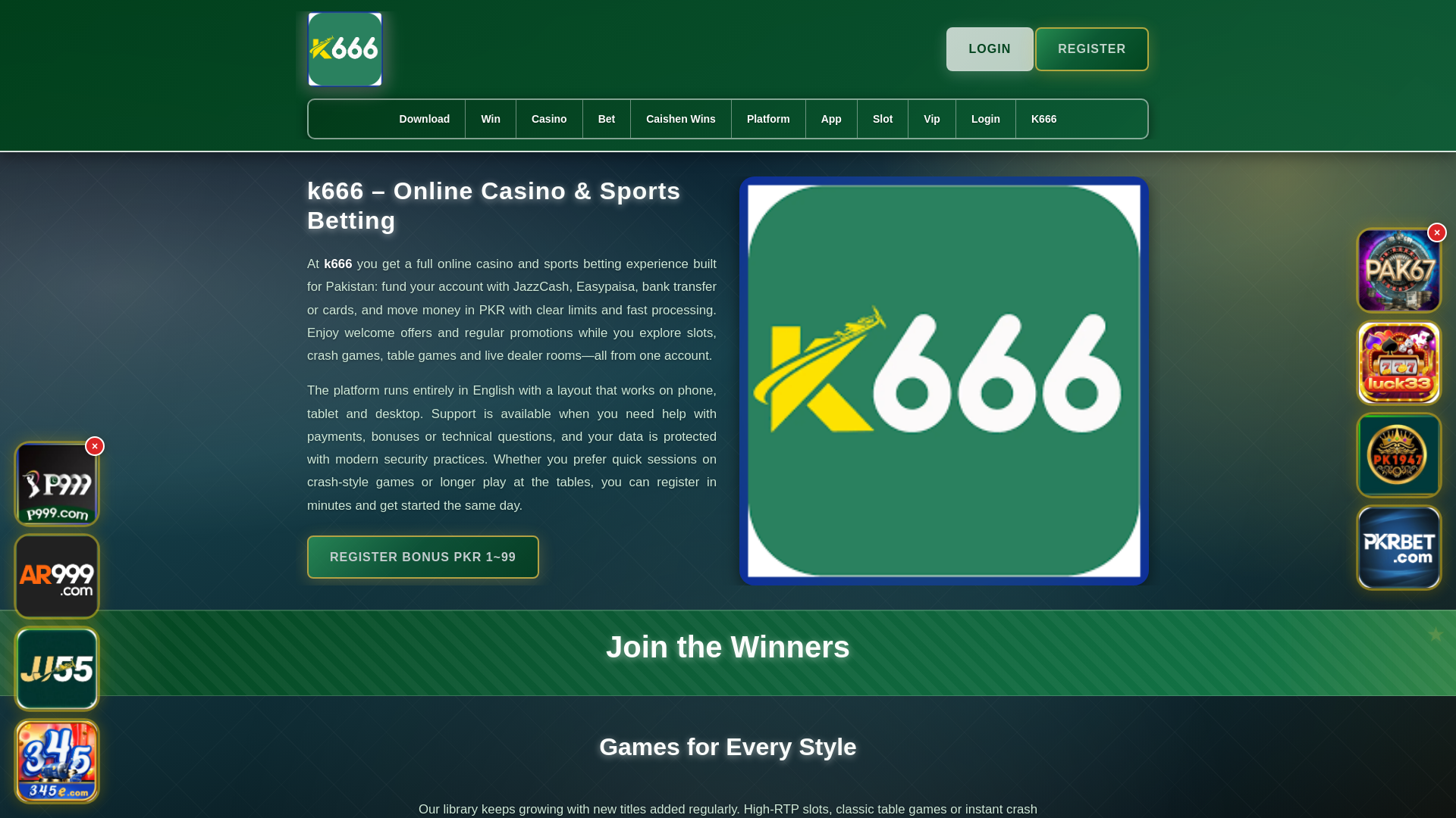 website screenshot of https://k666salam.com/