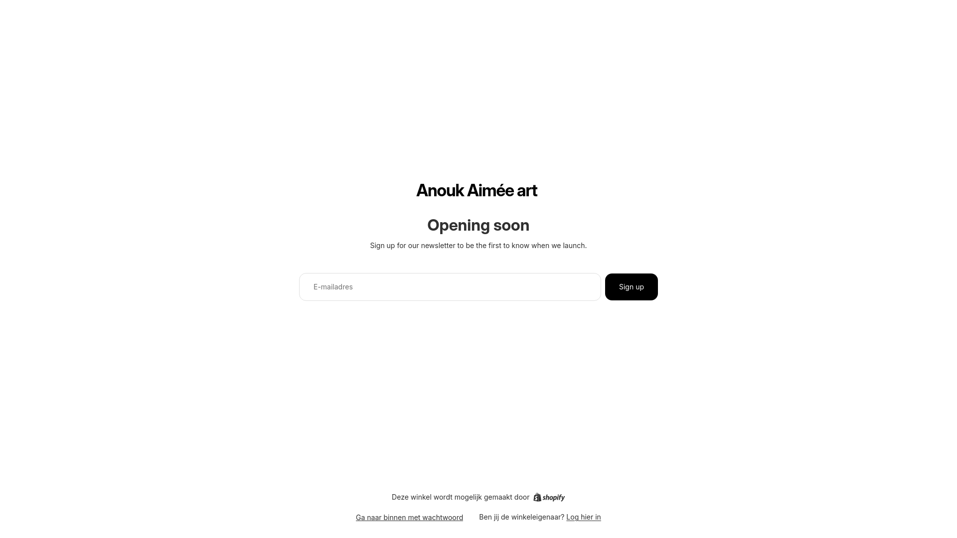 website screenshot of https://anoukaimeeart.nl/