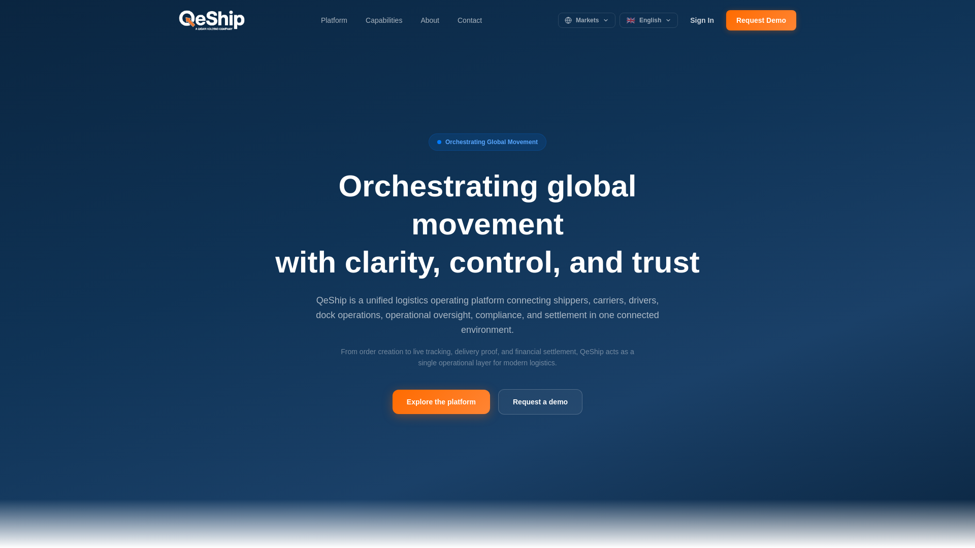 website screenshot of https://qeship.com