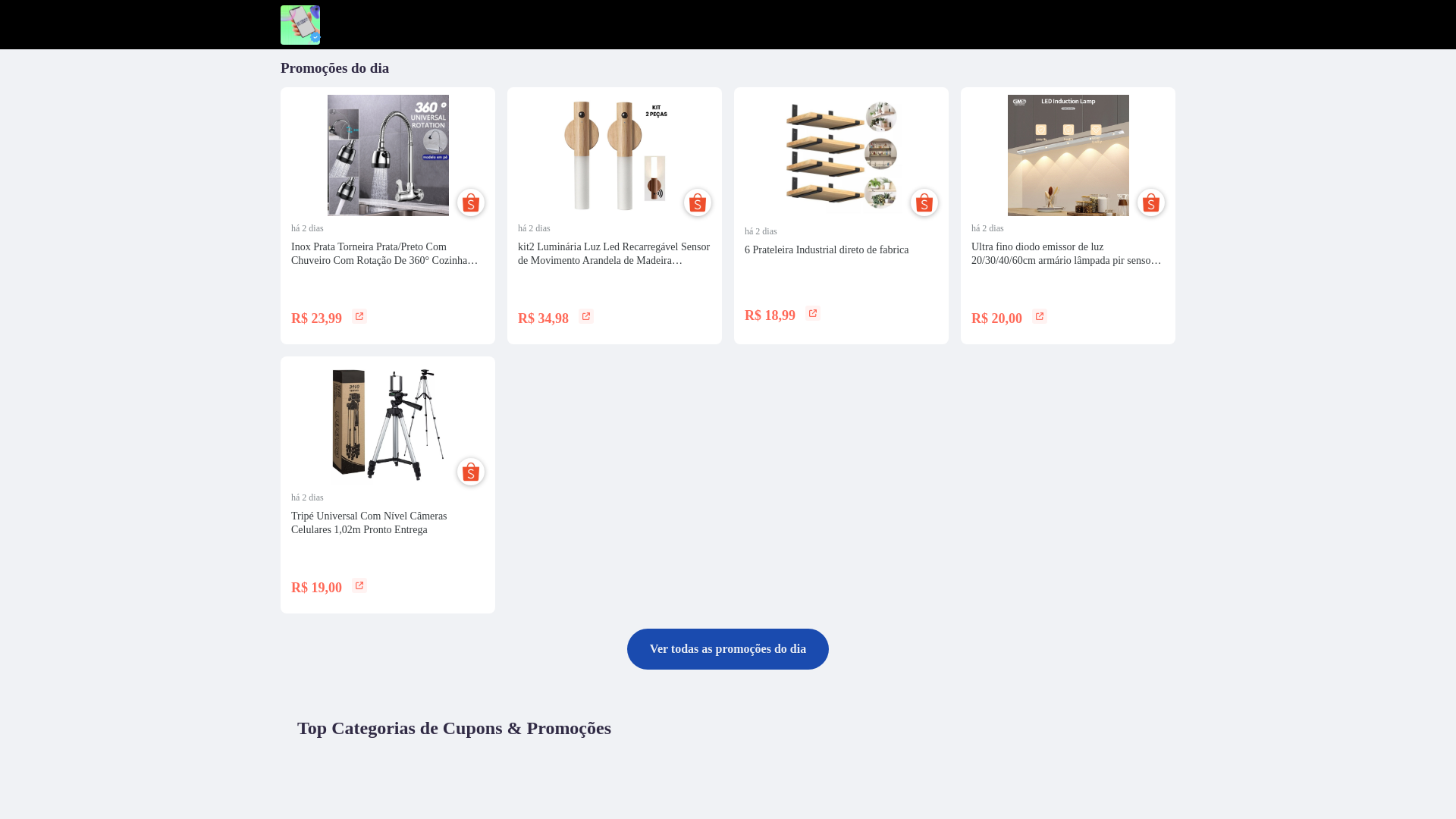 website screenshot of https://tudonapalmadamao.com.br/