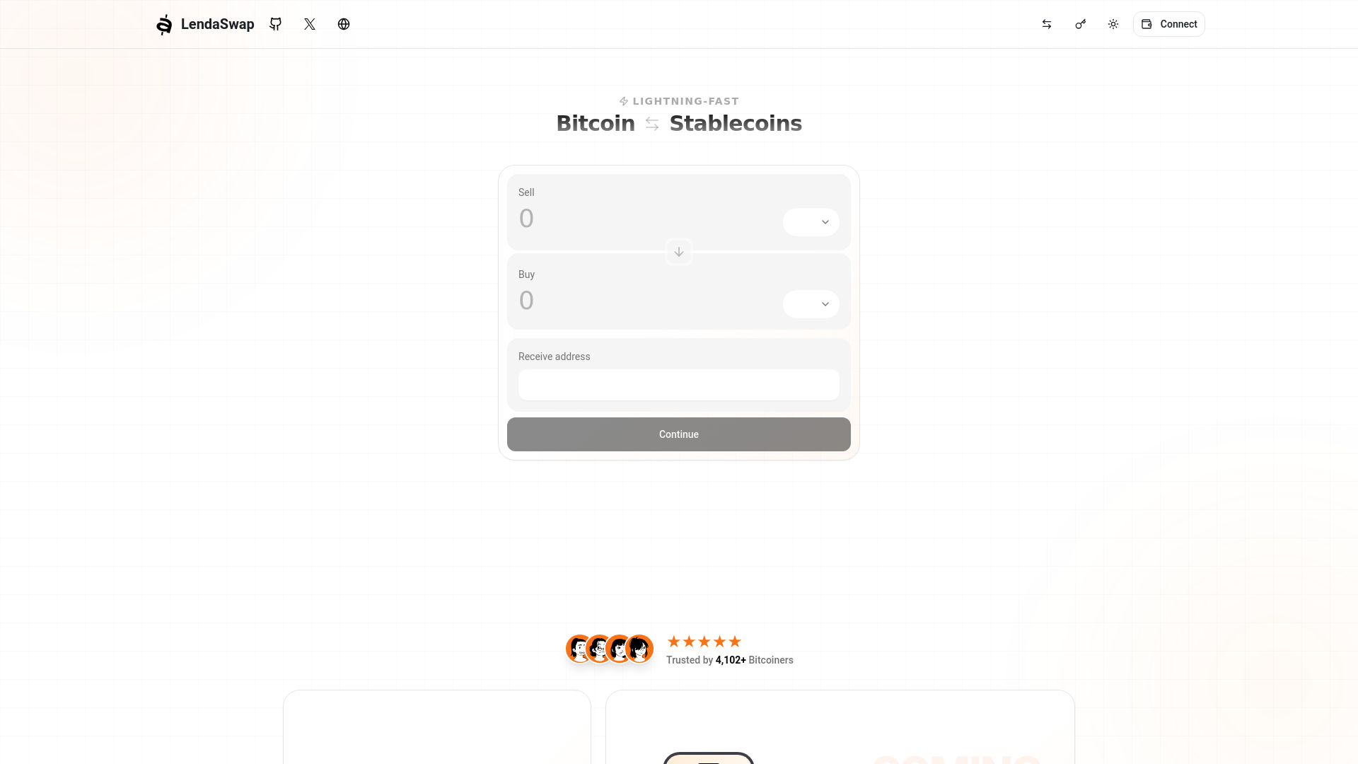 website screenshot of https://lendaswap-com-mainnet.pages.dev/