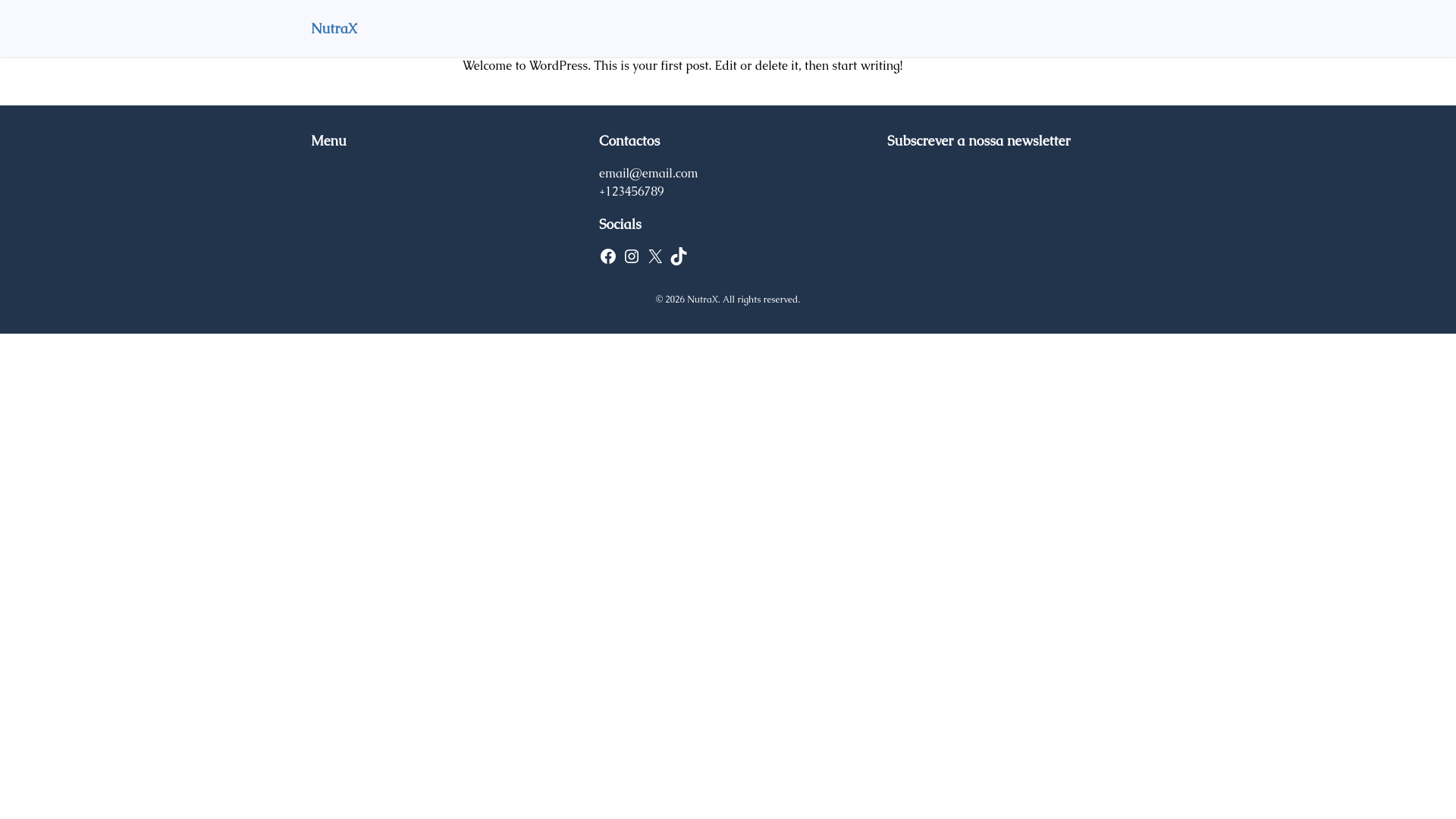 website screenshot of https://nutrax.net.br/