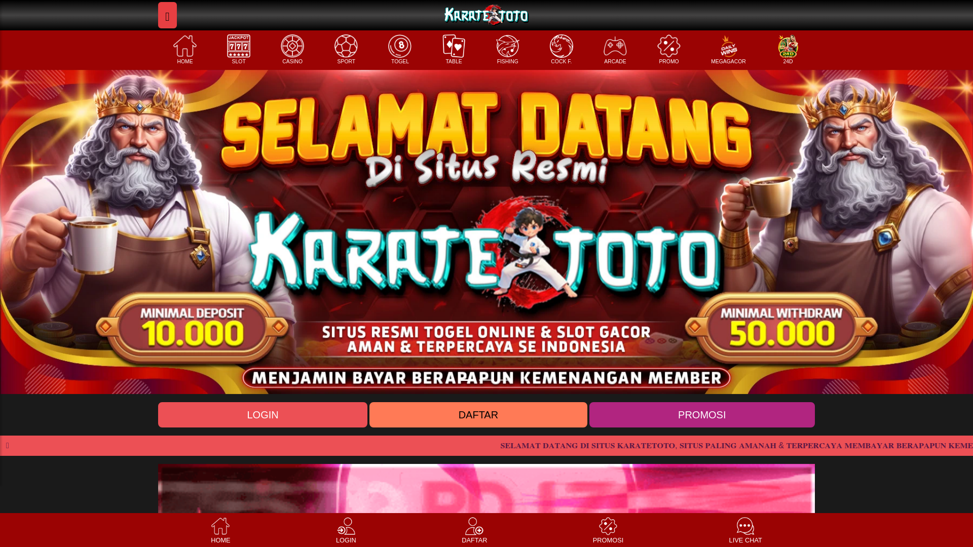 website screenshot of https://pecahkaratetoto.site/
