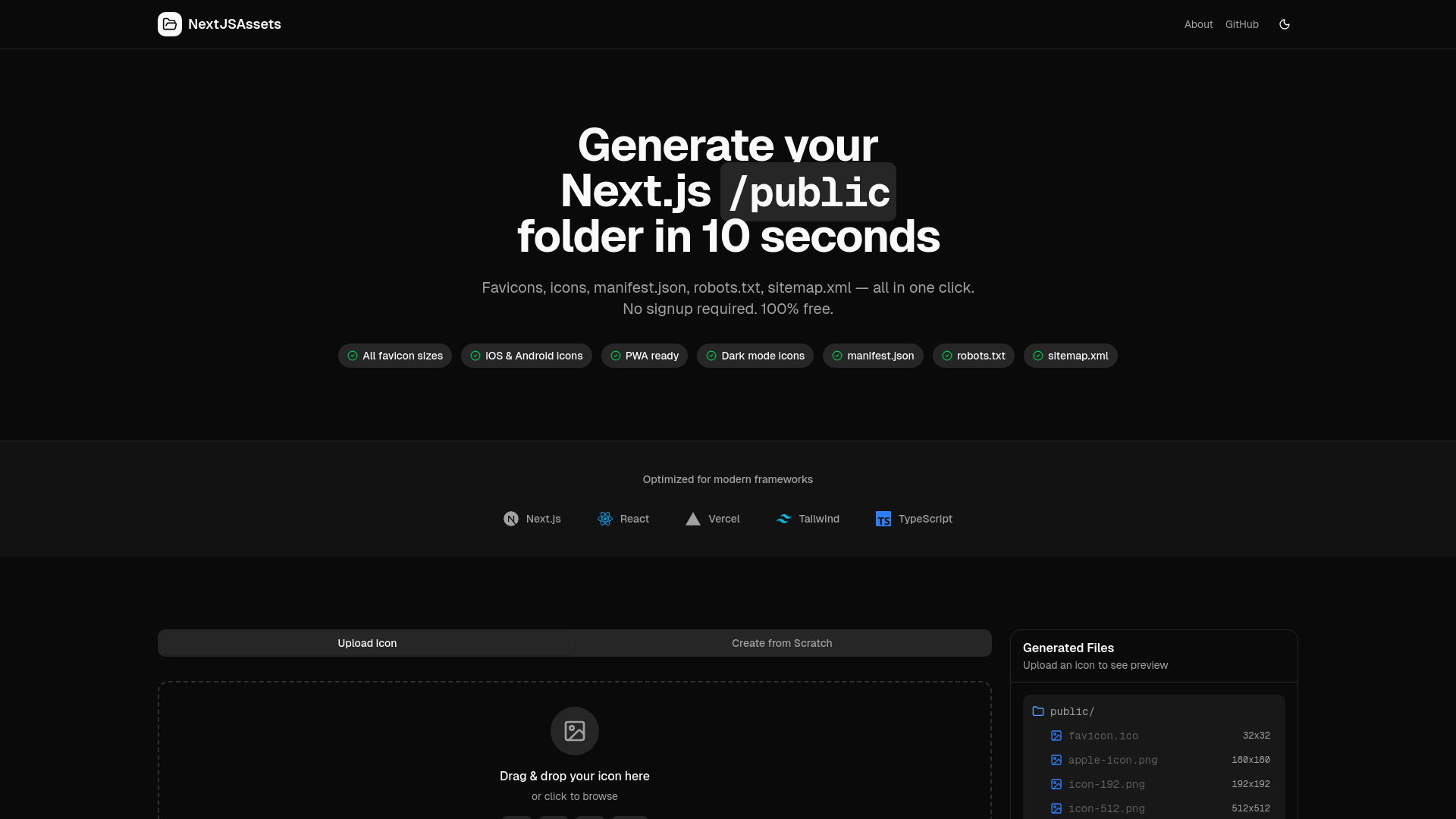 website screenshot of https://nextjsassets.com