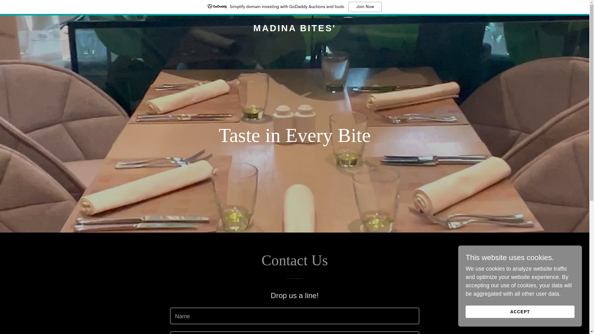 website screenshot of https://madinabites.com/