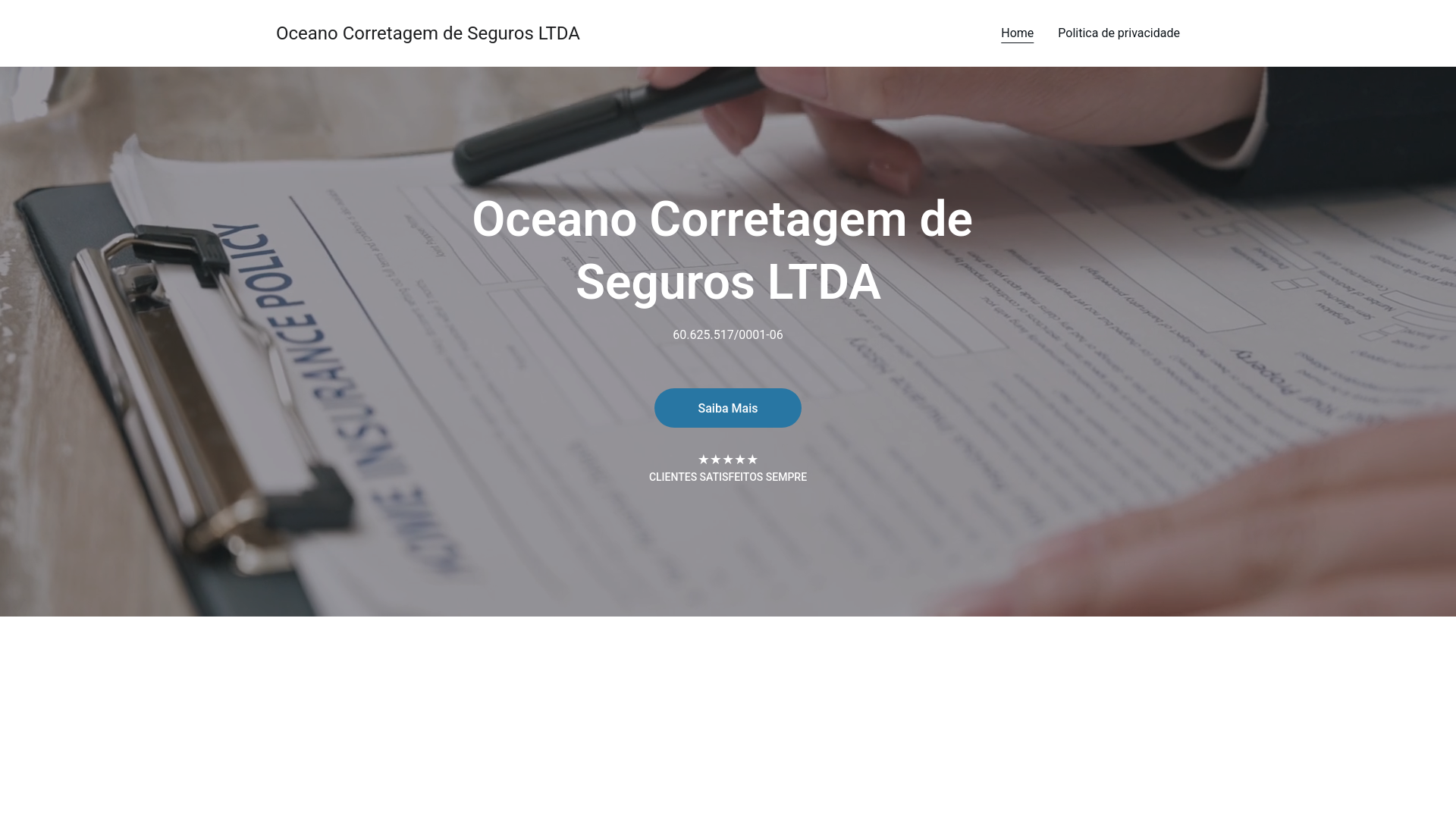 website screenshot of https://oceanocorretagemdesegurosltda.com