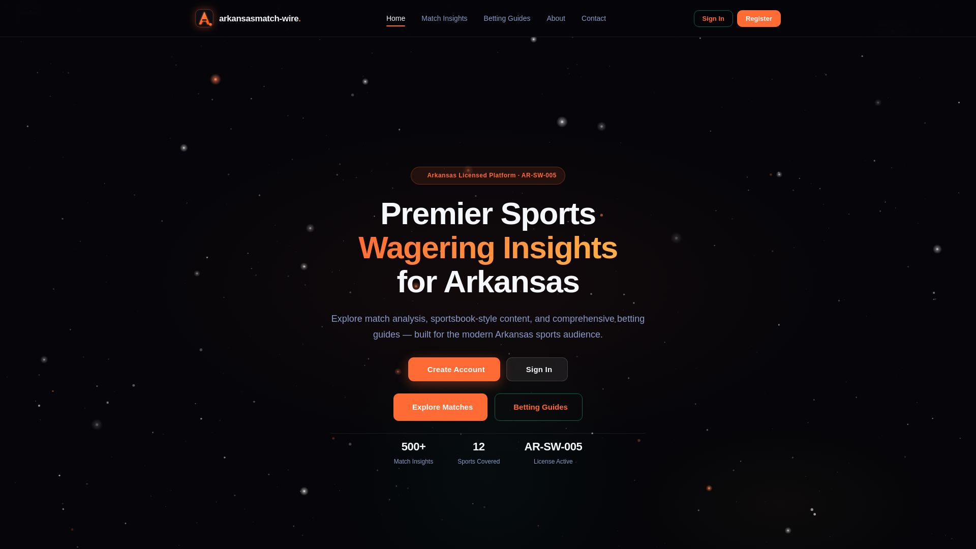 website screenshot of https://arkansasmatch-wire.com/