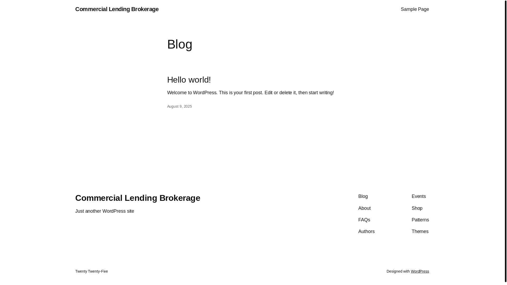 website screenshot of https://commerciallendingbrokerage.com/