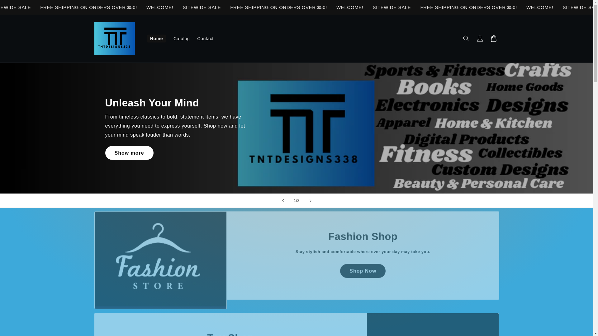 website screenshot of https://tntdesignsshop.com/