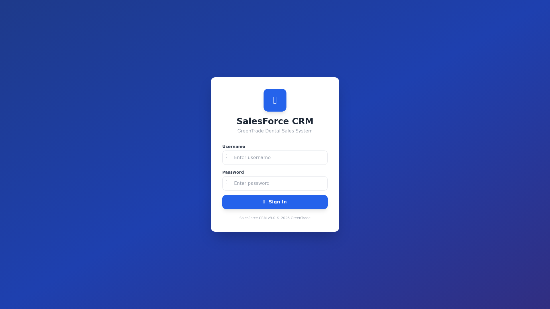 website screenshot of https://crm-greentrade.pages.dev/