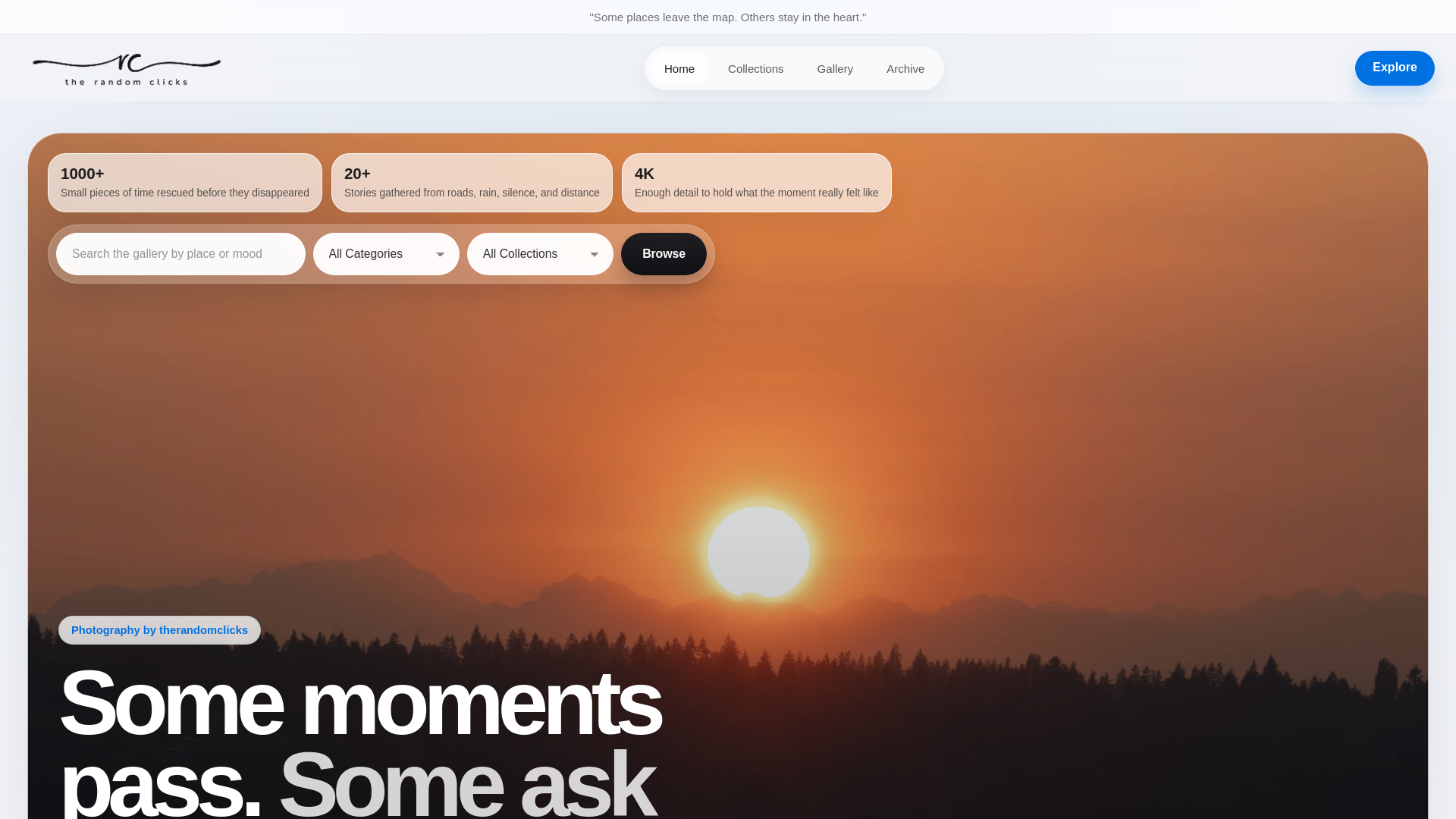 website screenshot of https://therandomclicks.com/