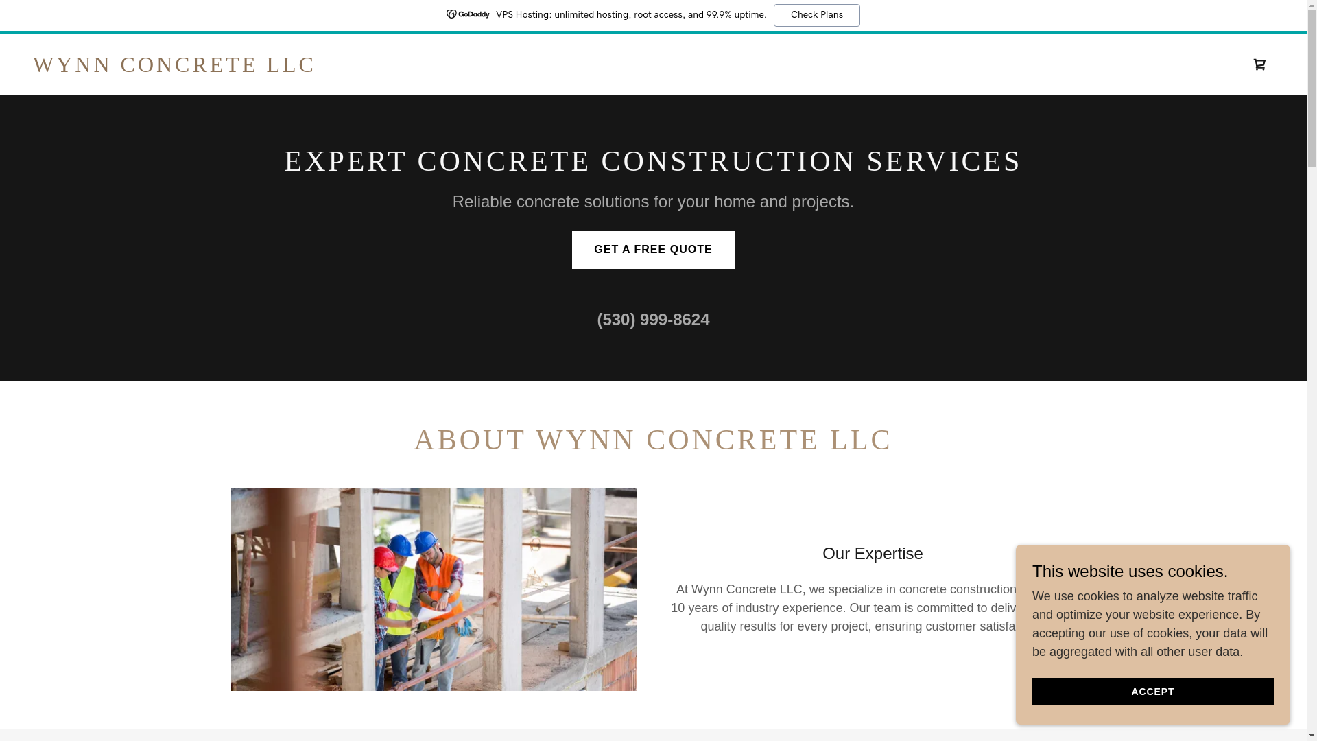 website screenshot of https://wynnconcrete.net/