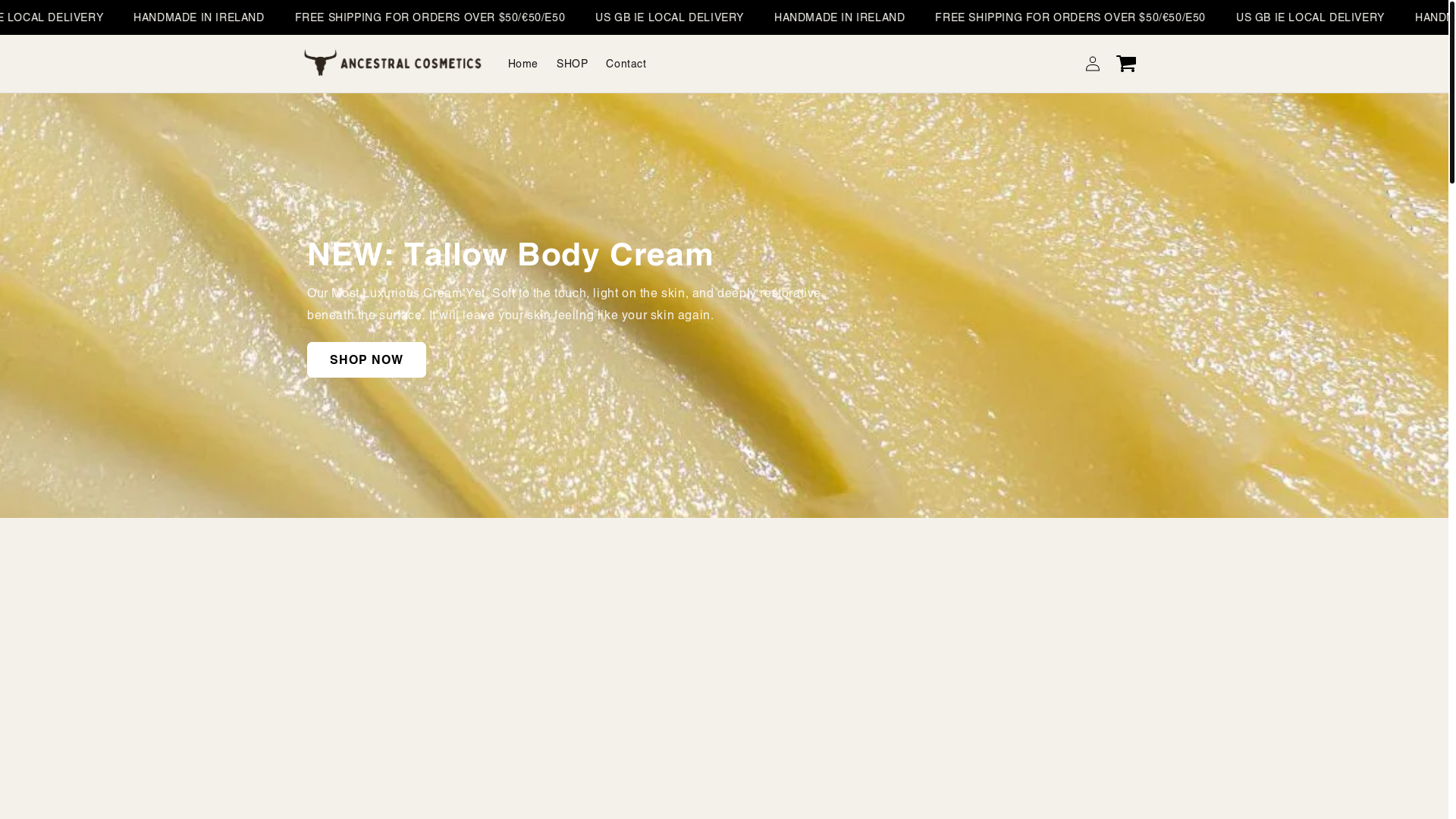 website screenshot of https://ancestralcosmeticss.shop/